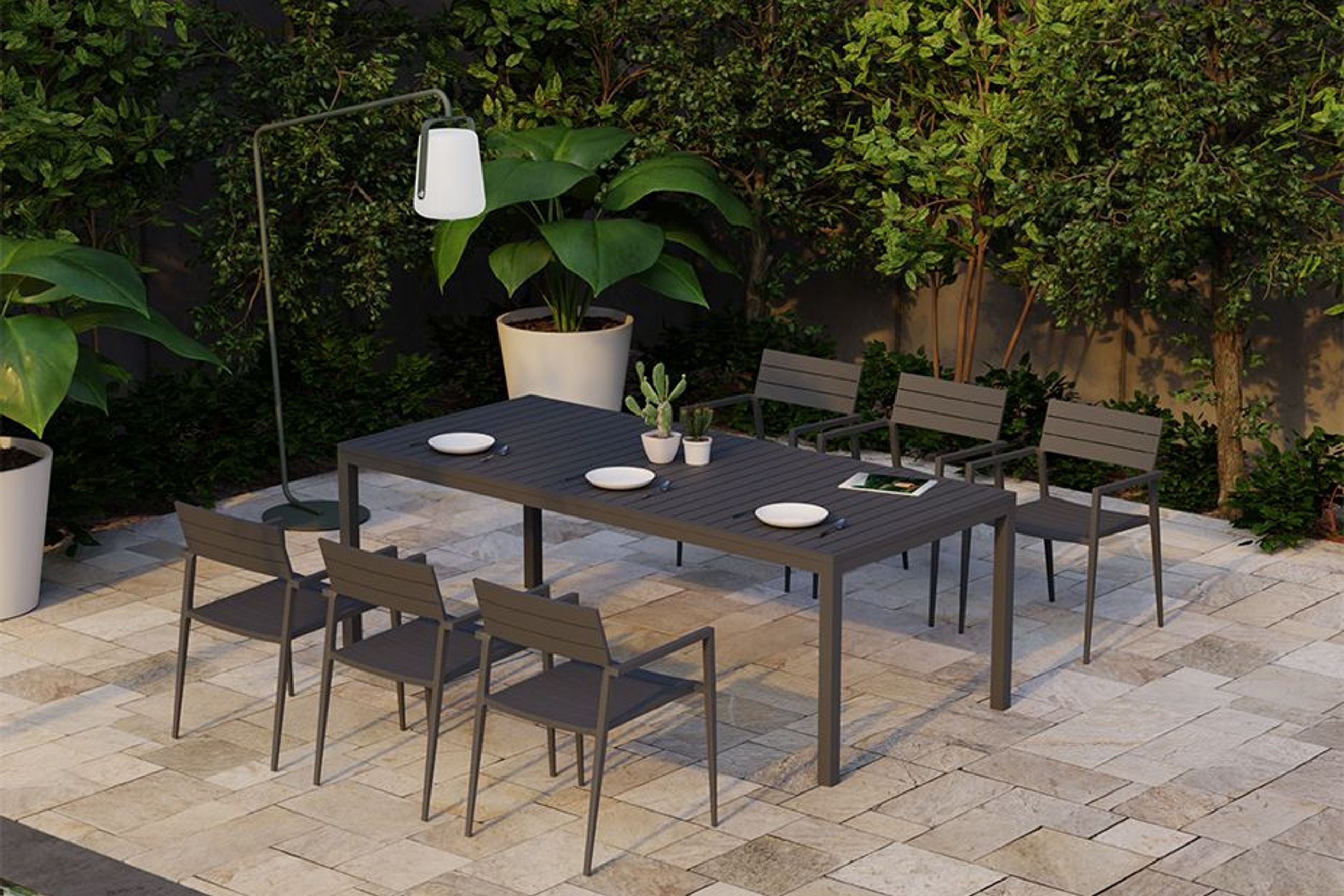 Halki Table - Outdoor - 220cm x 100cm - Charcoal