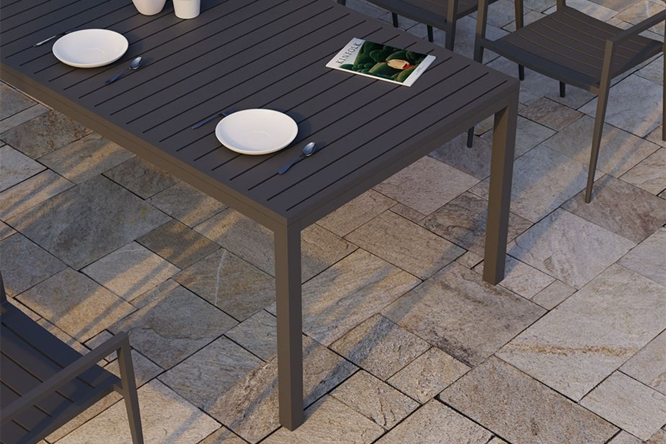 Halki Table - Outdoor - 220cm x 100cm - Charcoal