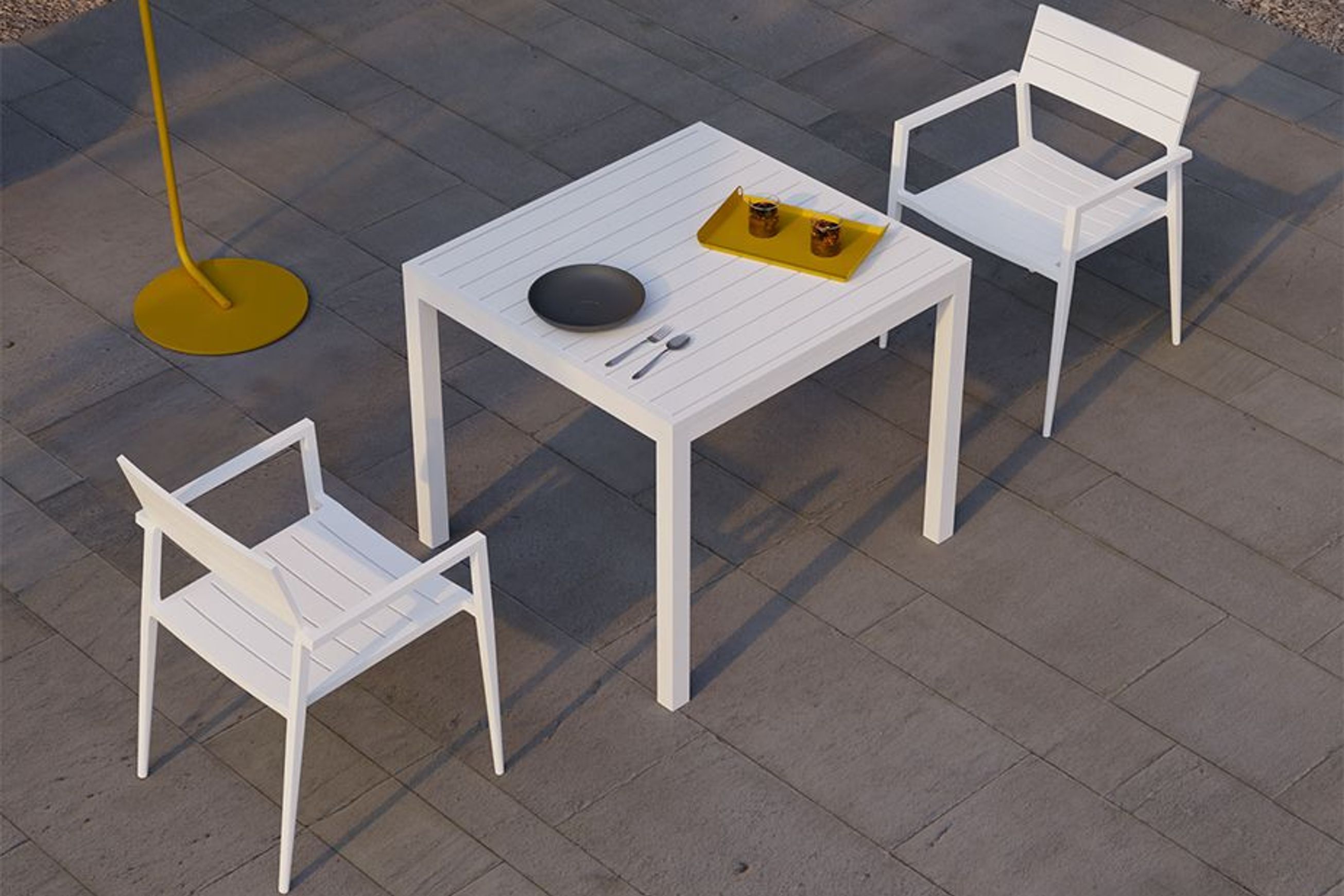 Halki Table - Outdoor - 90cm x 90cm - White