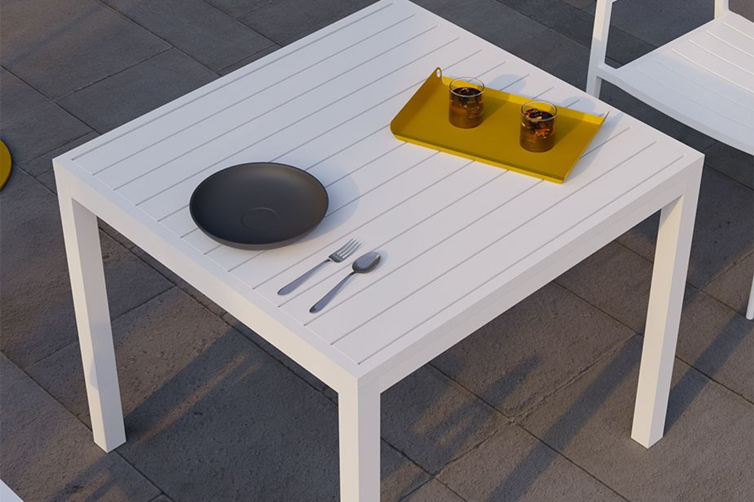 Halki Table - Outdoor - 90cm x 90cm - White