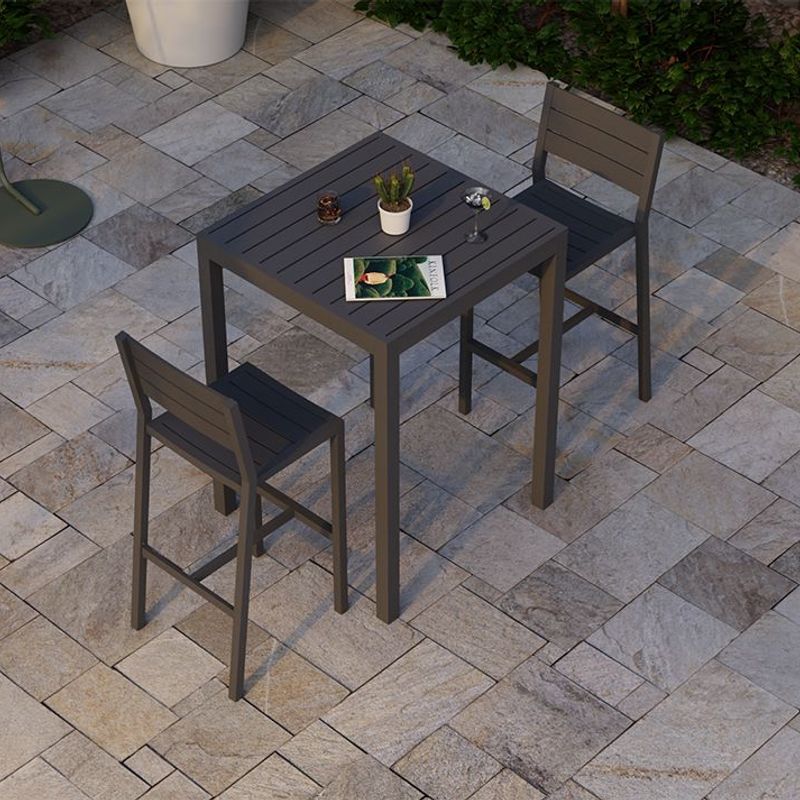 Halki Table - Outdoor - High Bar - Matt Charcoal 77 x 77cm