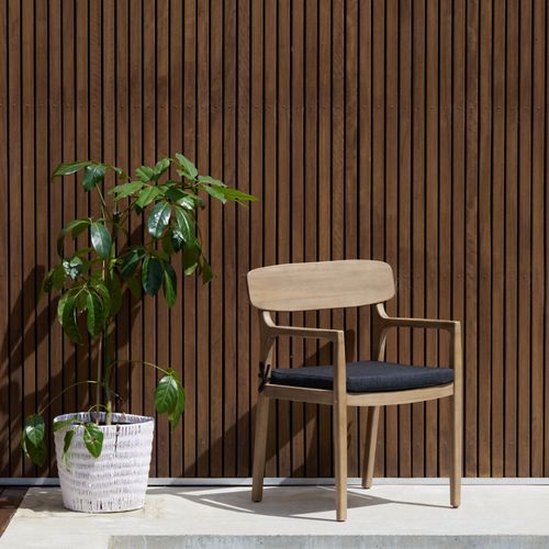 Rixos Acacia Outdoor Dining Chair | Black Fabric