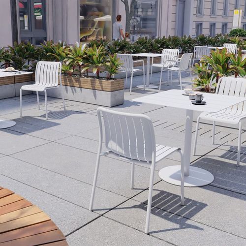 Roku Cafe Table - Outdoor - White - 65 x 65cm Table Top