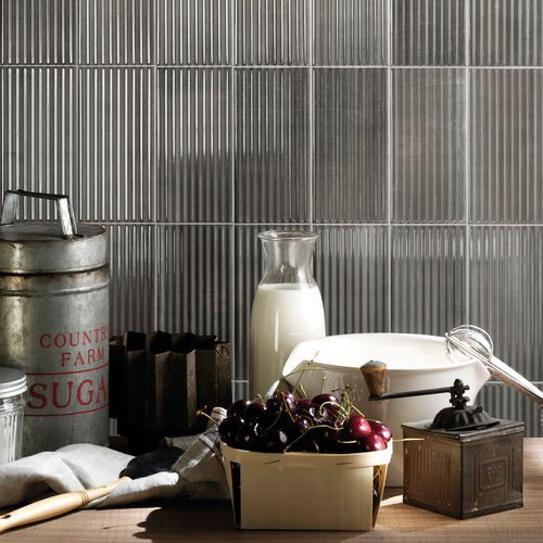Diesel Living Ribbed Oxide Wall Tiles I Grey