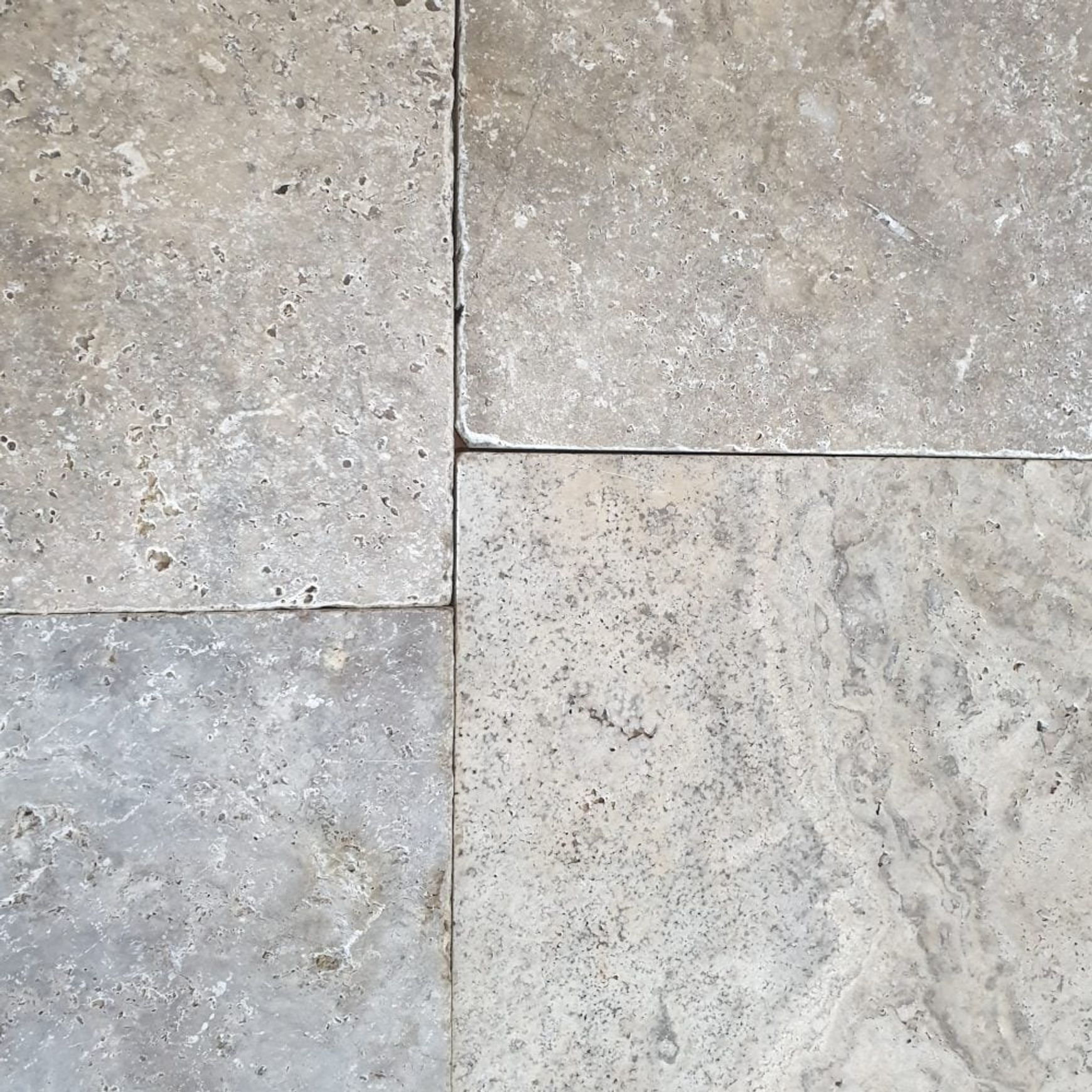 12mm Classic Silver Travertine French Pattern