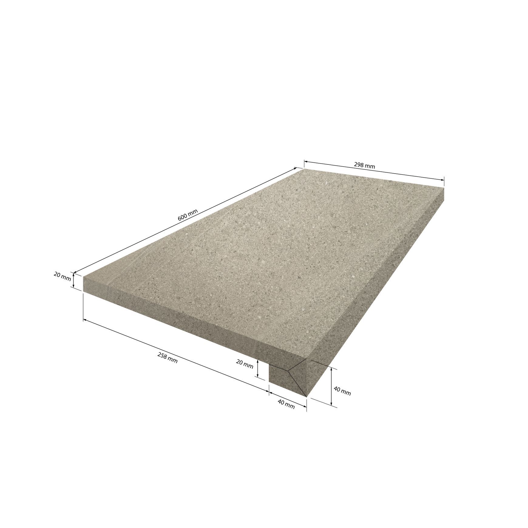 CMP Porcelain White Sands Tile dimensions