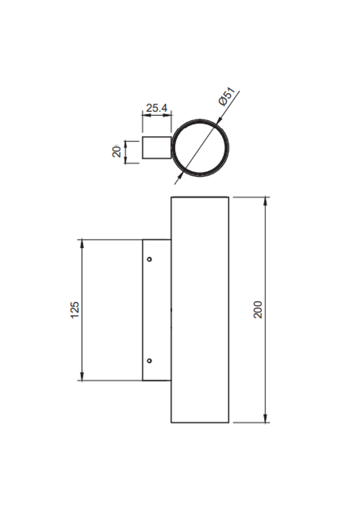 Firefly Pillar Wall Mounted Fitting