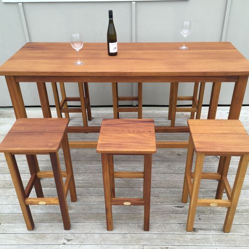 Outdoor Bar Leaner & Stools