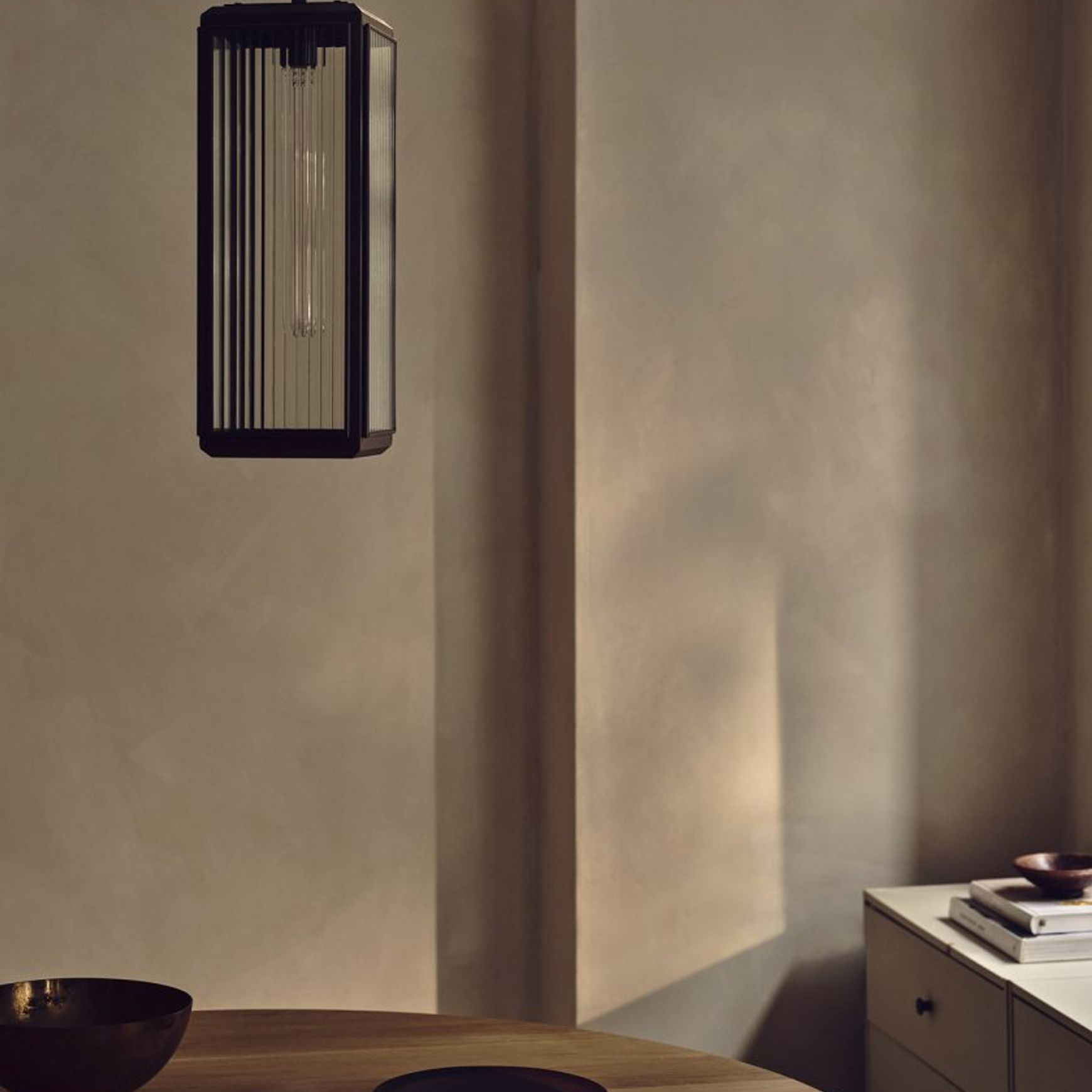Lilac Reeded Pendant Light