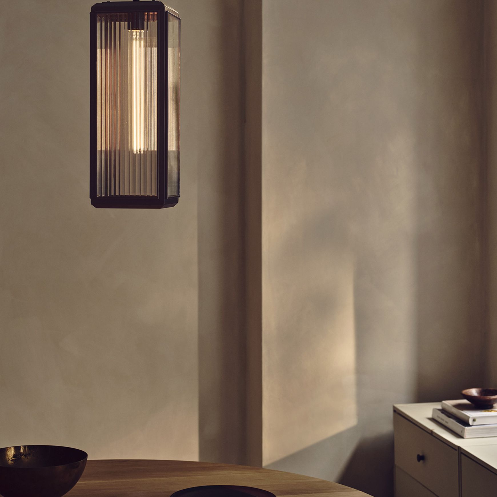 Lilac Reeded Pendant Light