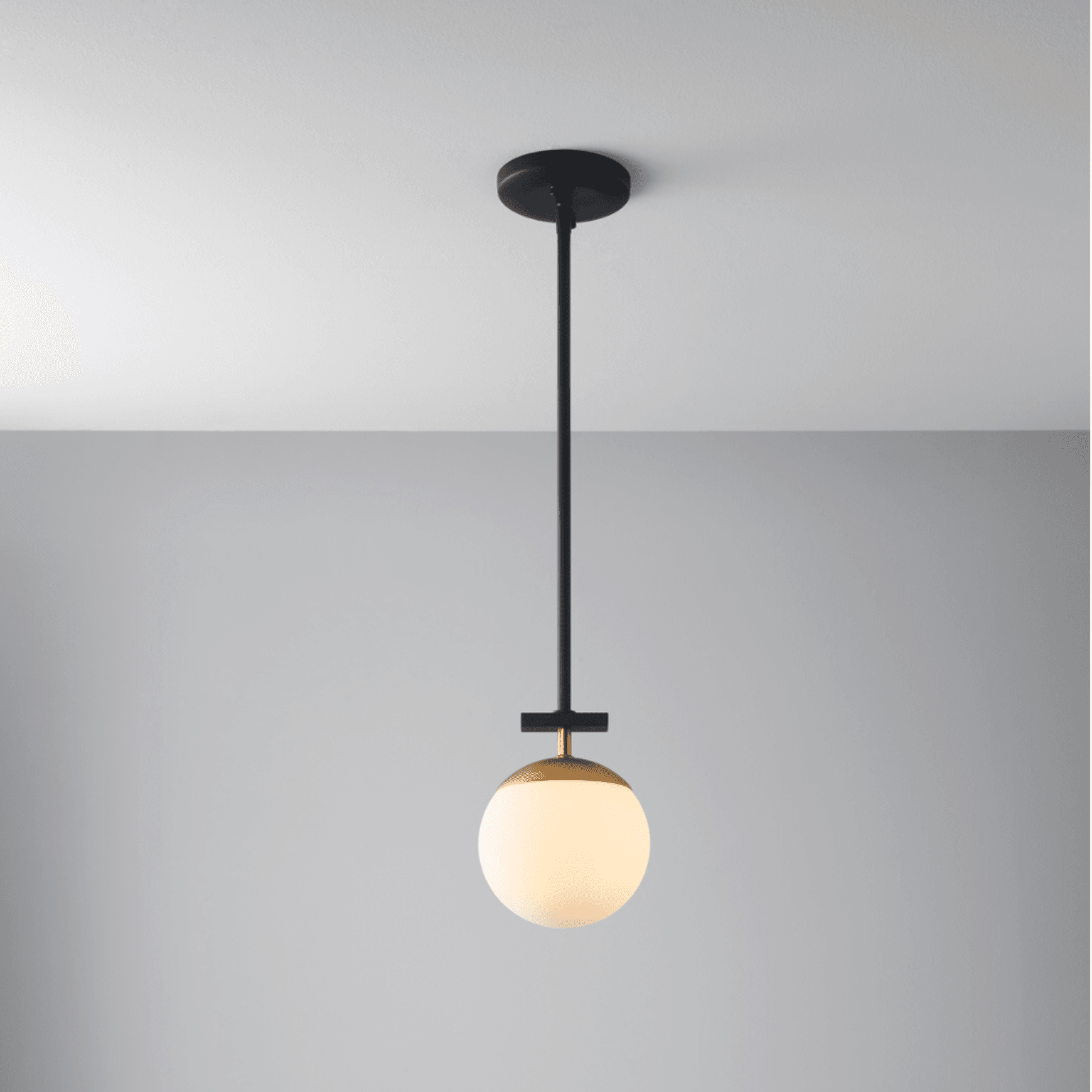 Johnson 1 Light Pendant in Aged Gold & Black