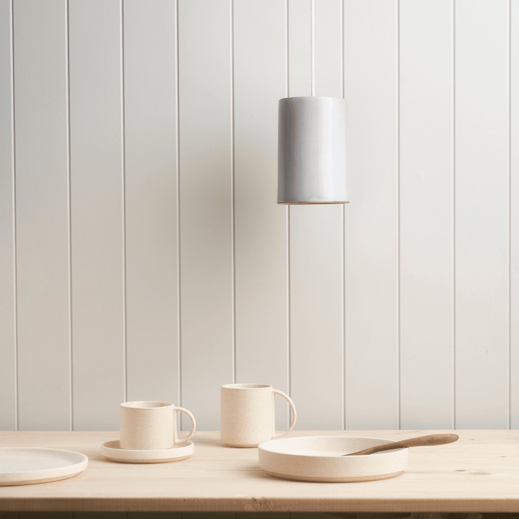 Ceramic Pendant Cylinder Light Large