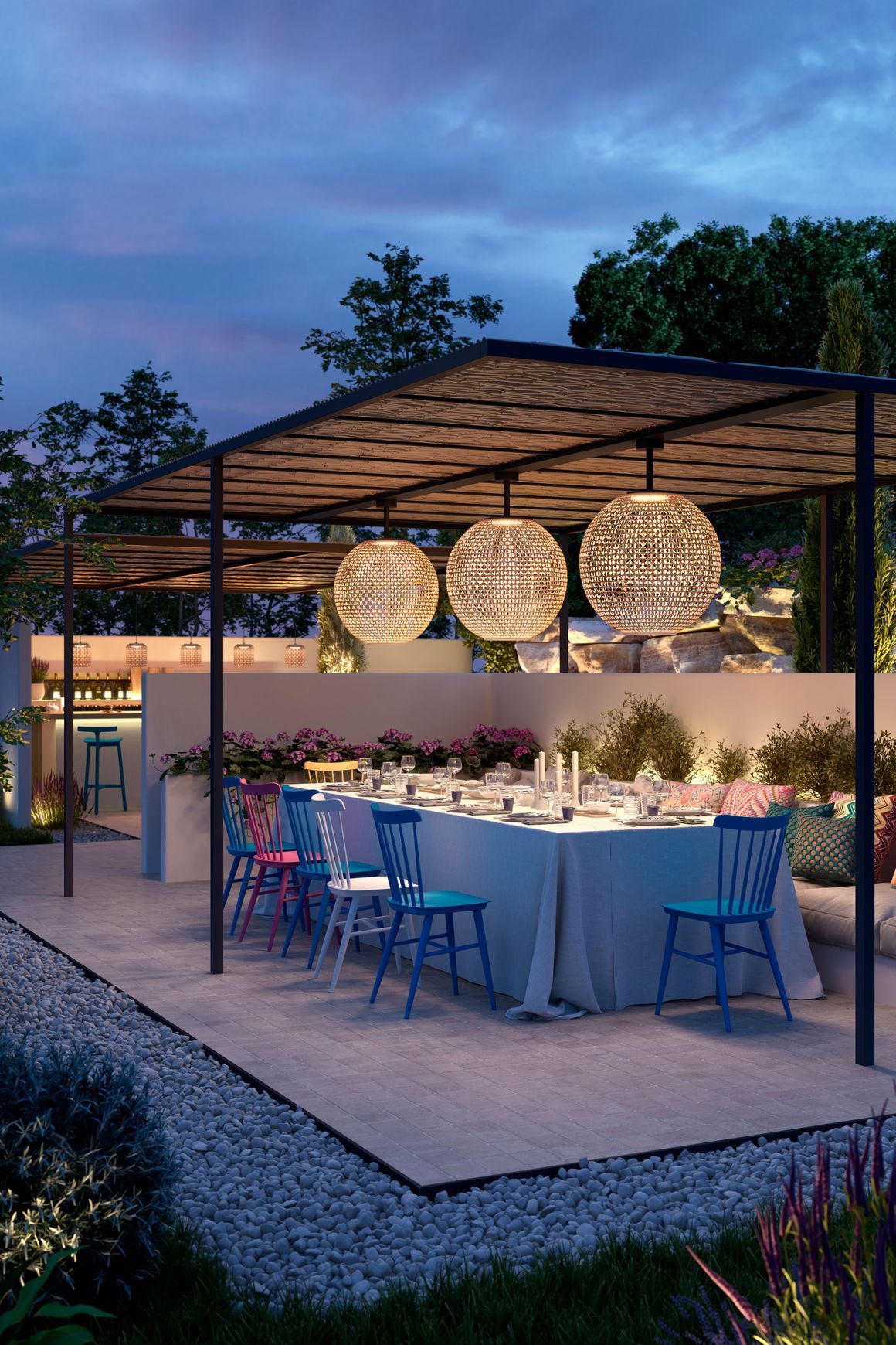Nans 80cm Outdoor Ceiling Light