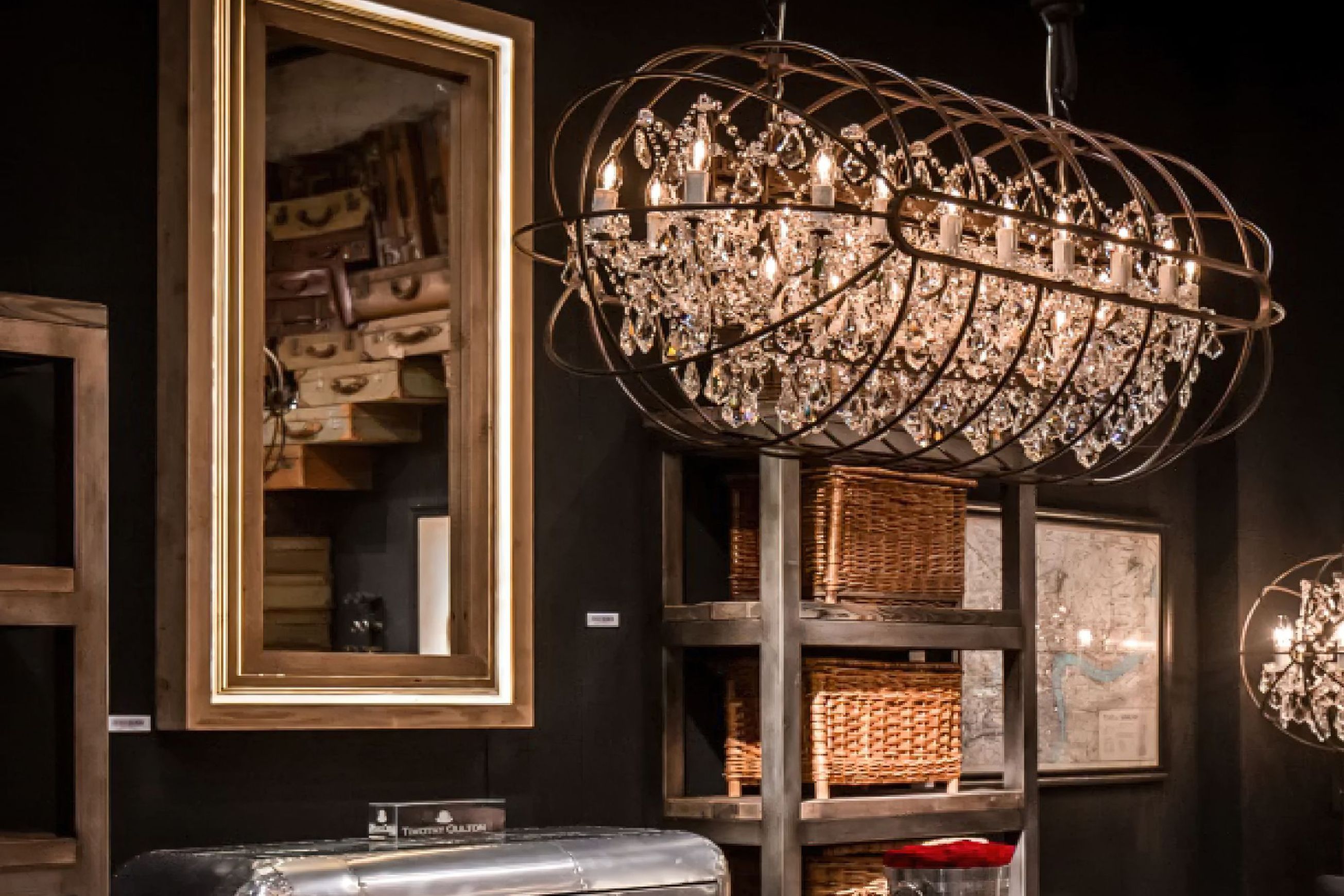 Gyro Crystal Rectangular Chandelier