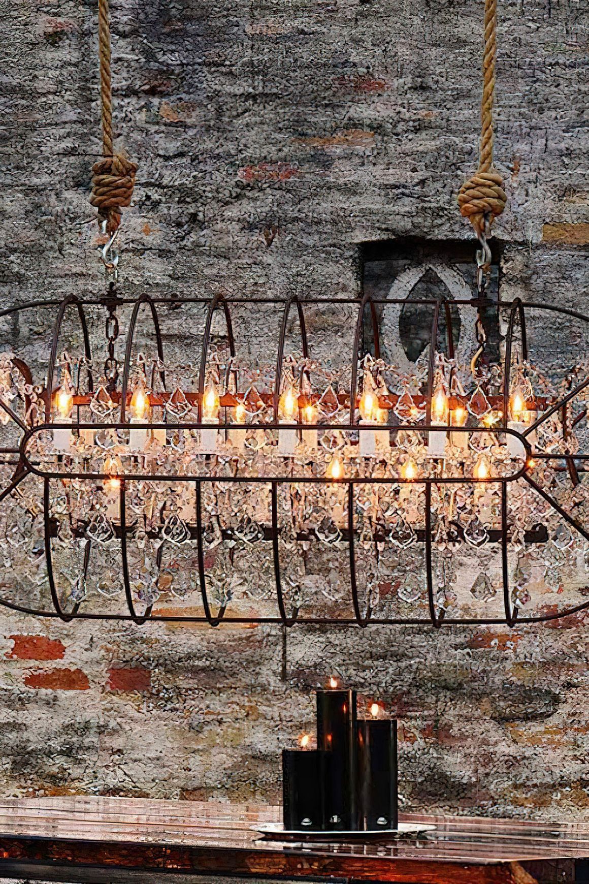Gyro Crystal Rectangular Chandelier