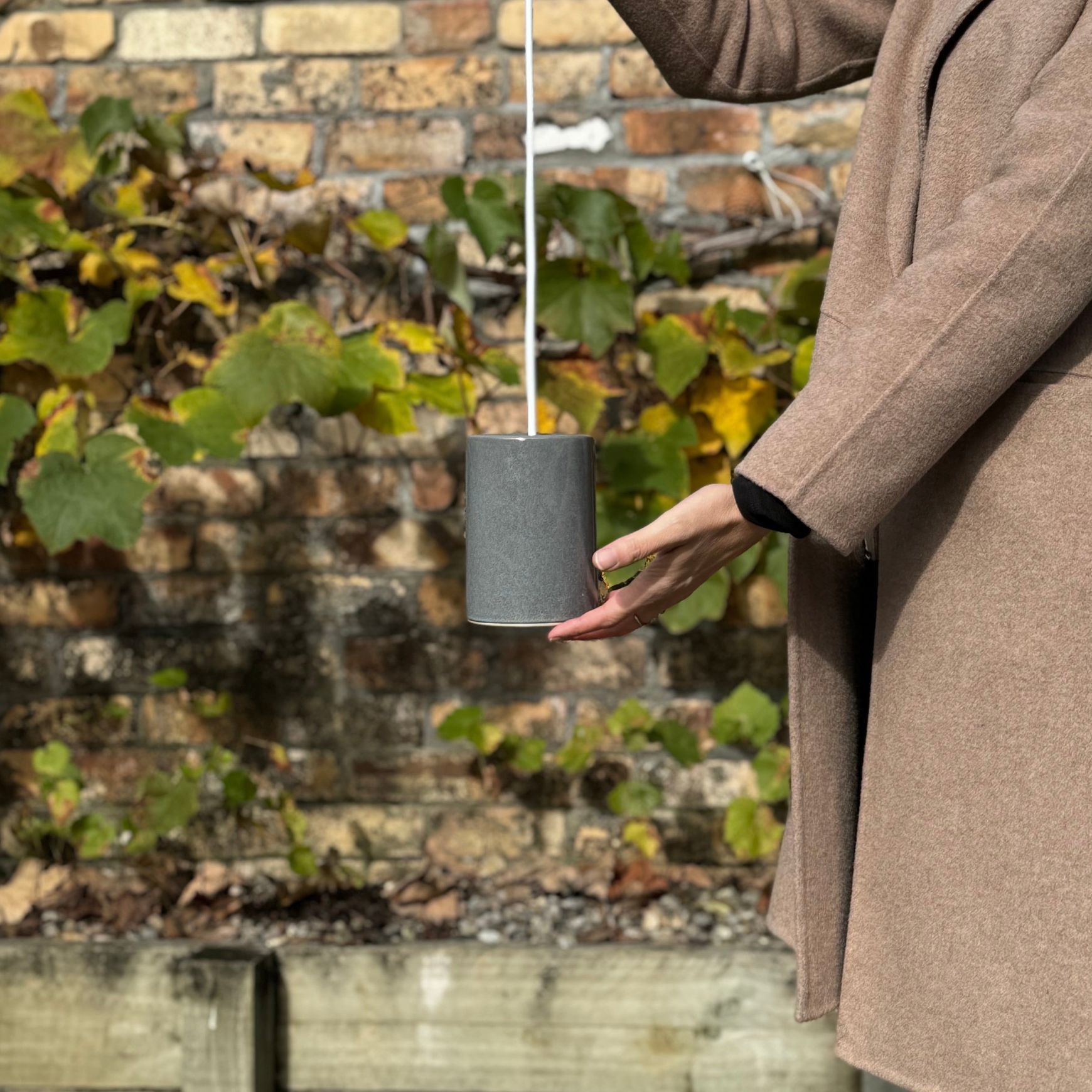 Ceramic Cylinder Pendant Light Small
