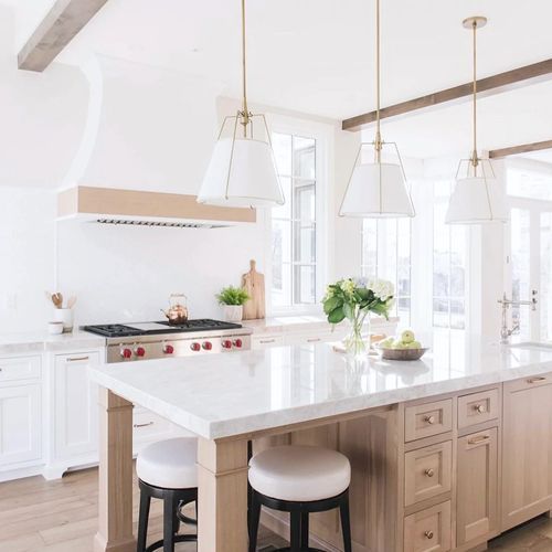 Jessie Pendant Light with Gold Hardware - White