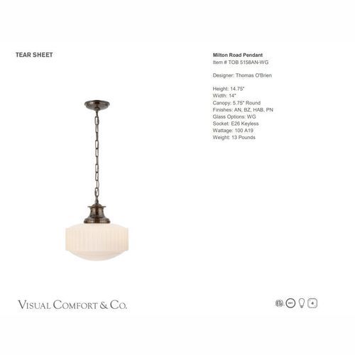 Visual Comfort Thomas O'Brien Milton Road Pendant