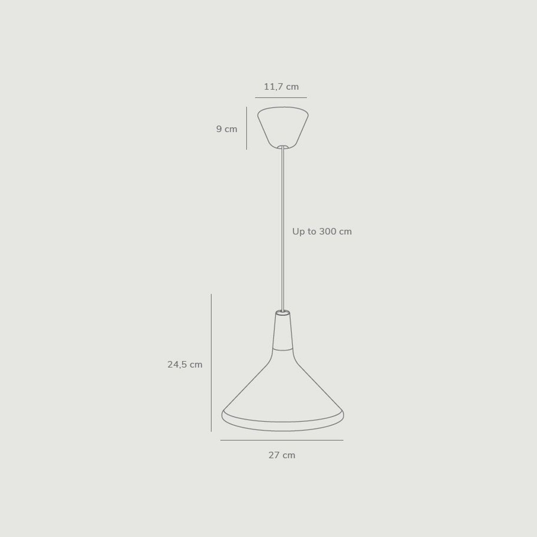 Nori 27 Metal Pendant dimensions