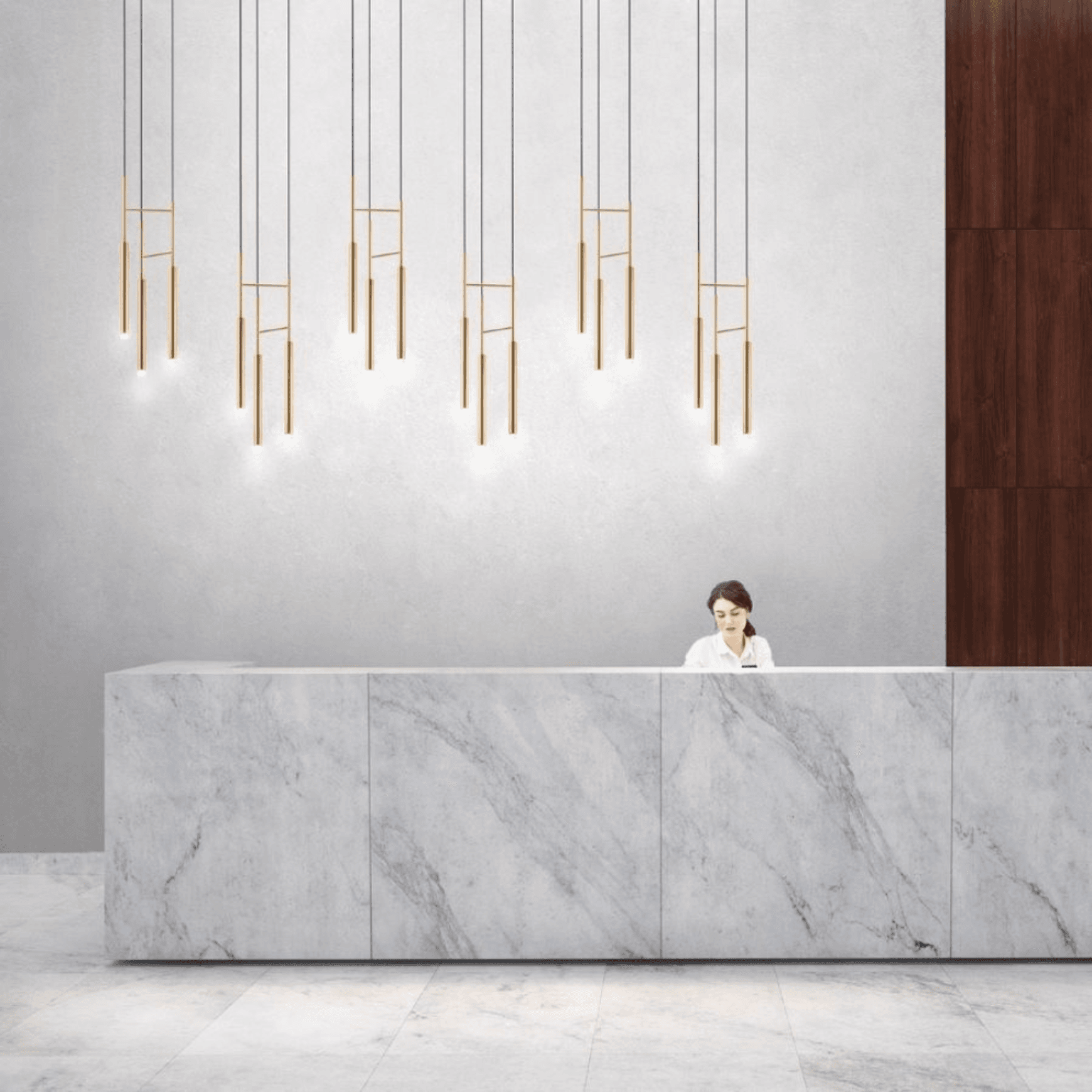 Candella 3 Light Pendant in Matte Satin Brass