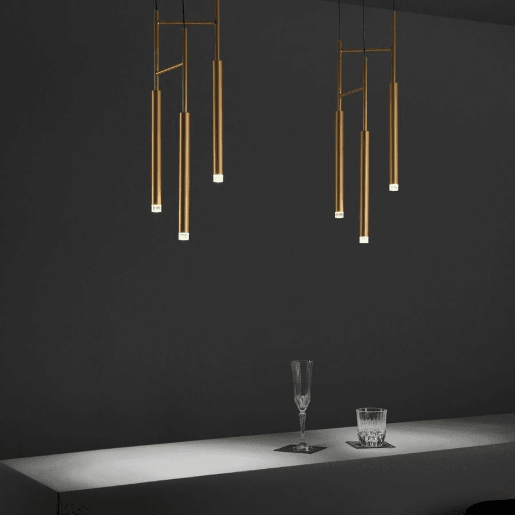 Candella 3 Light Pendant in Matte Satin Brass
