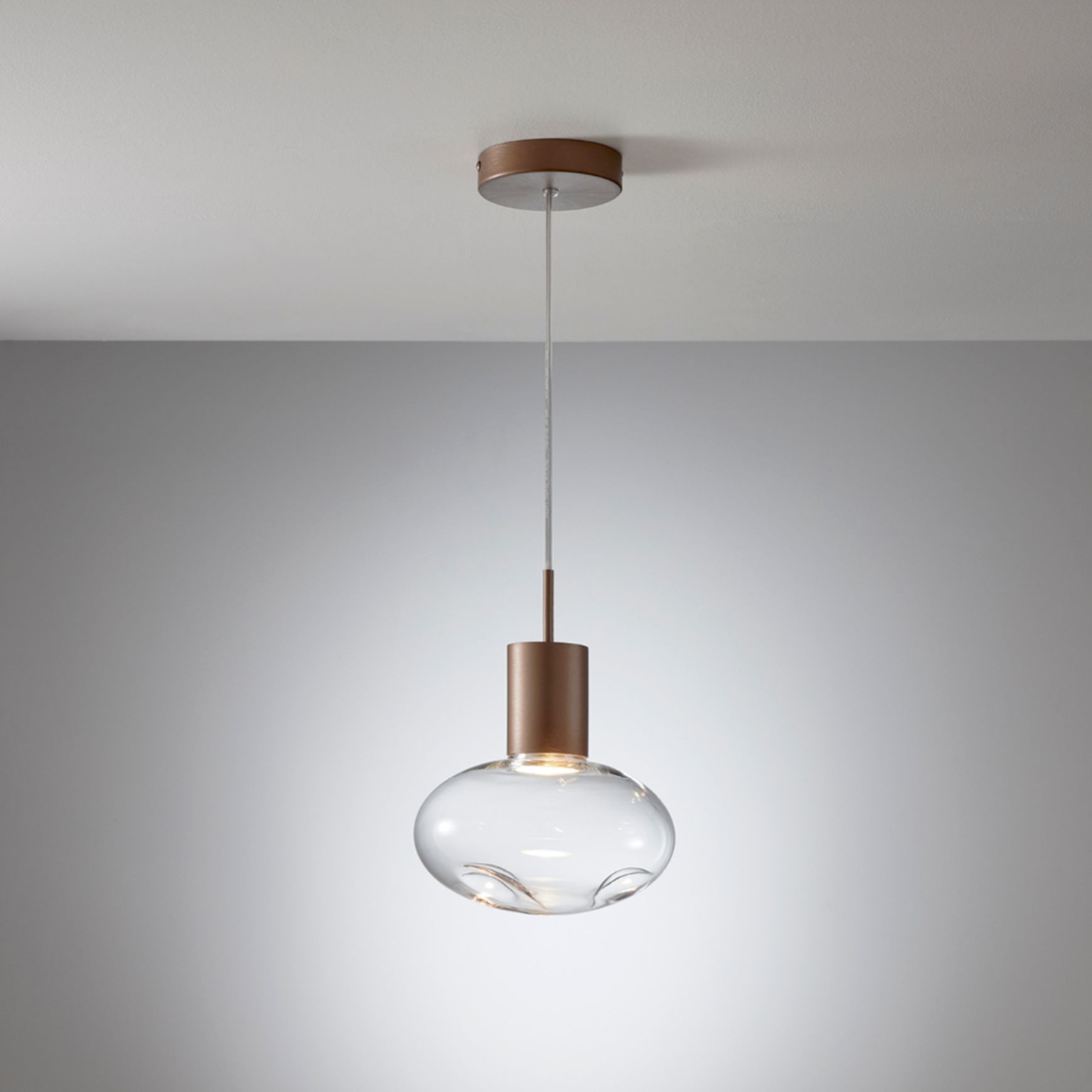 Rosetta Glass Pendant Light - 17cm in Brushed Burnished