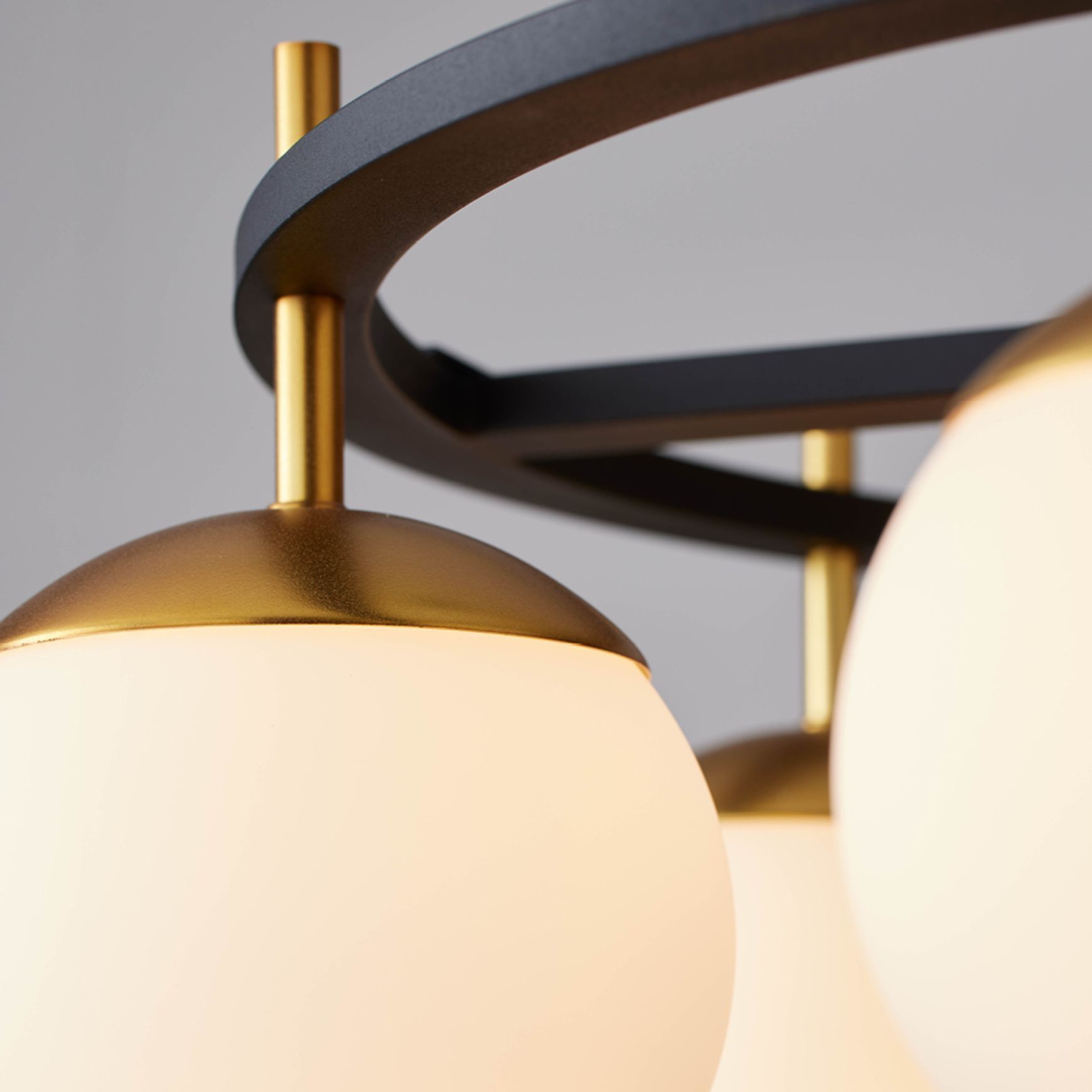 Johnson 6 Light Pendant in Aged Gold & Black