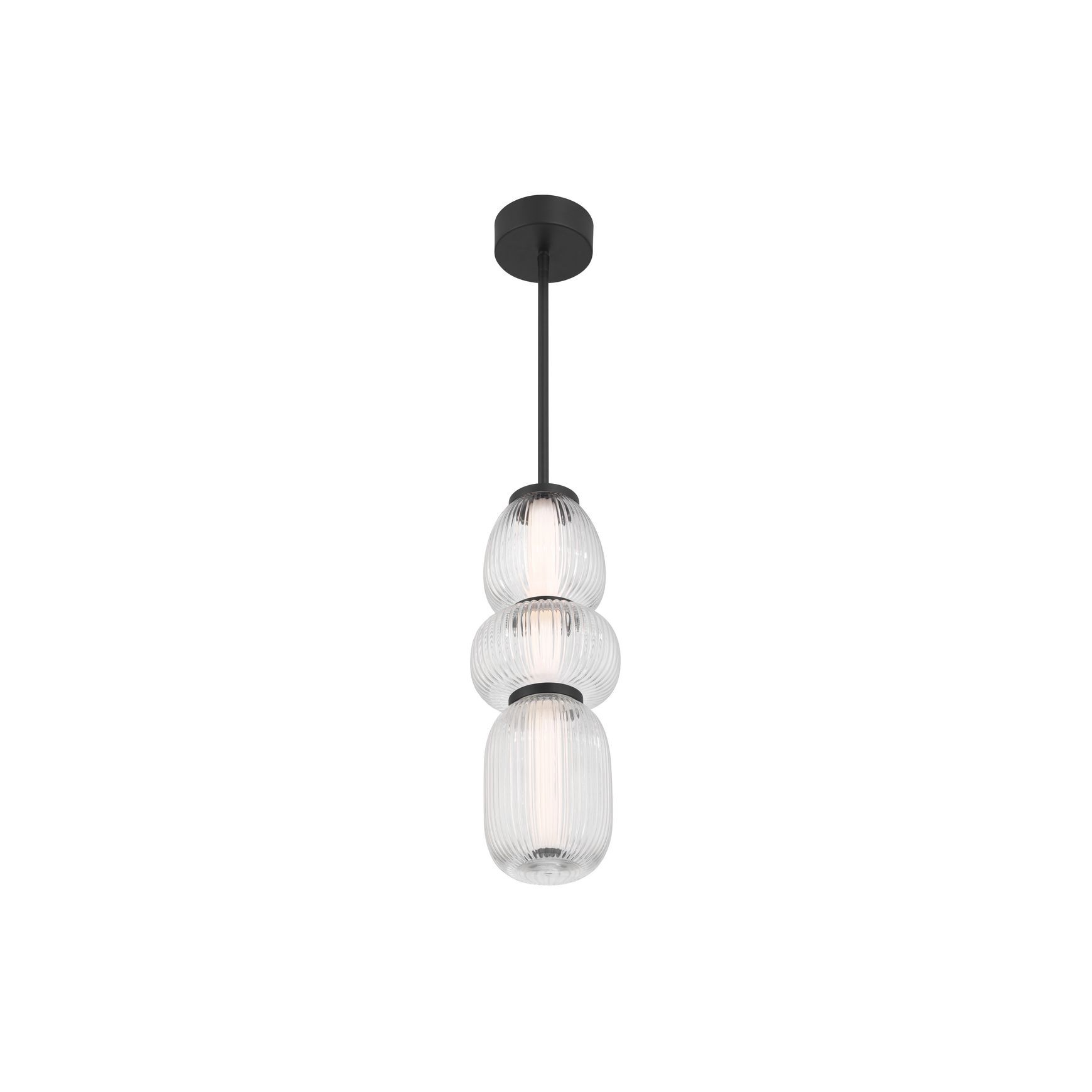 Layla 1 Light Mini Glass Pendant - Small in Matte Black