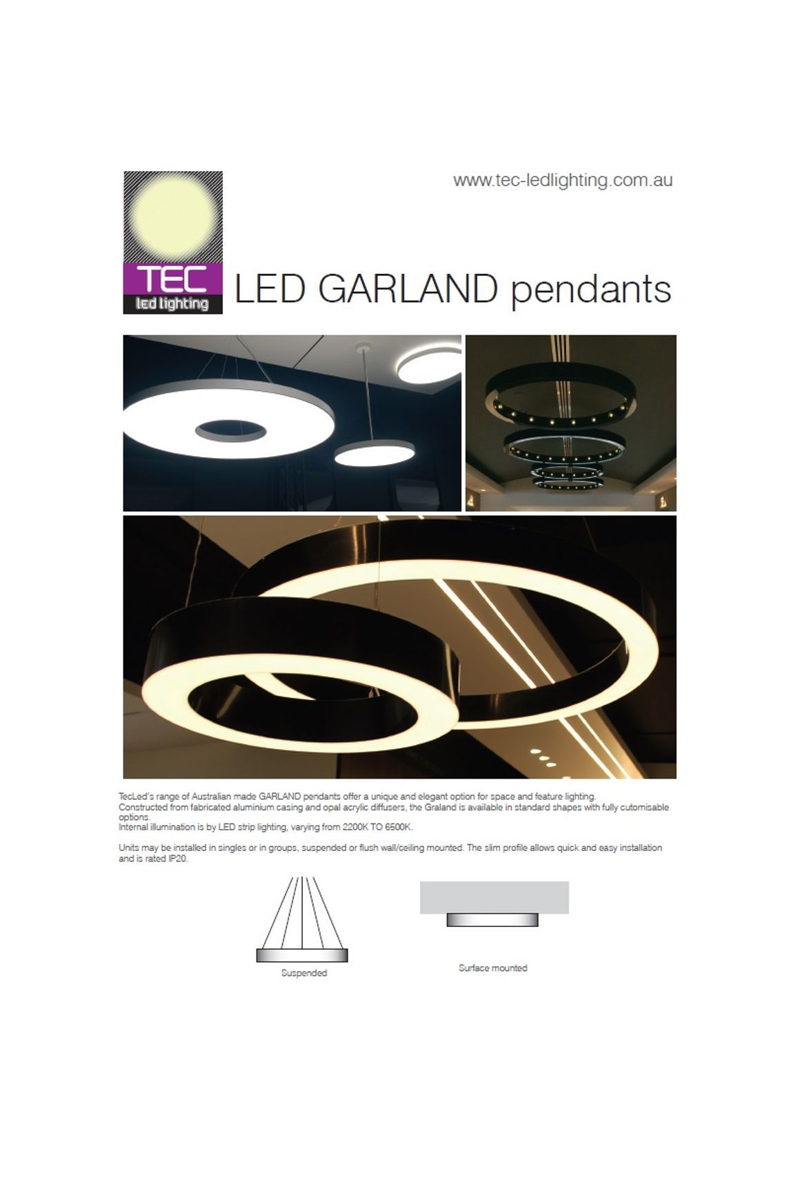 LED Garland Pendant Lights (Custom Made)