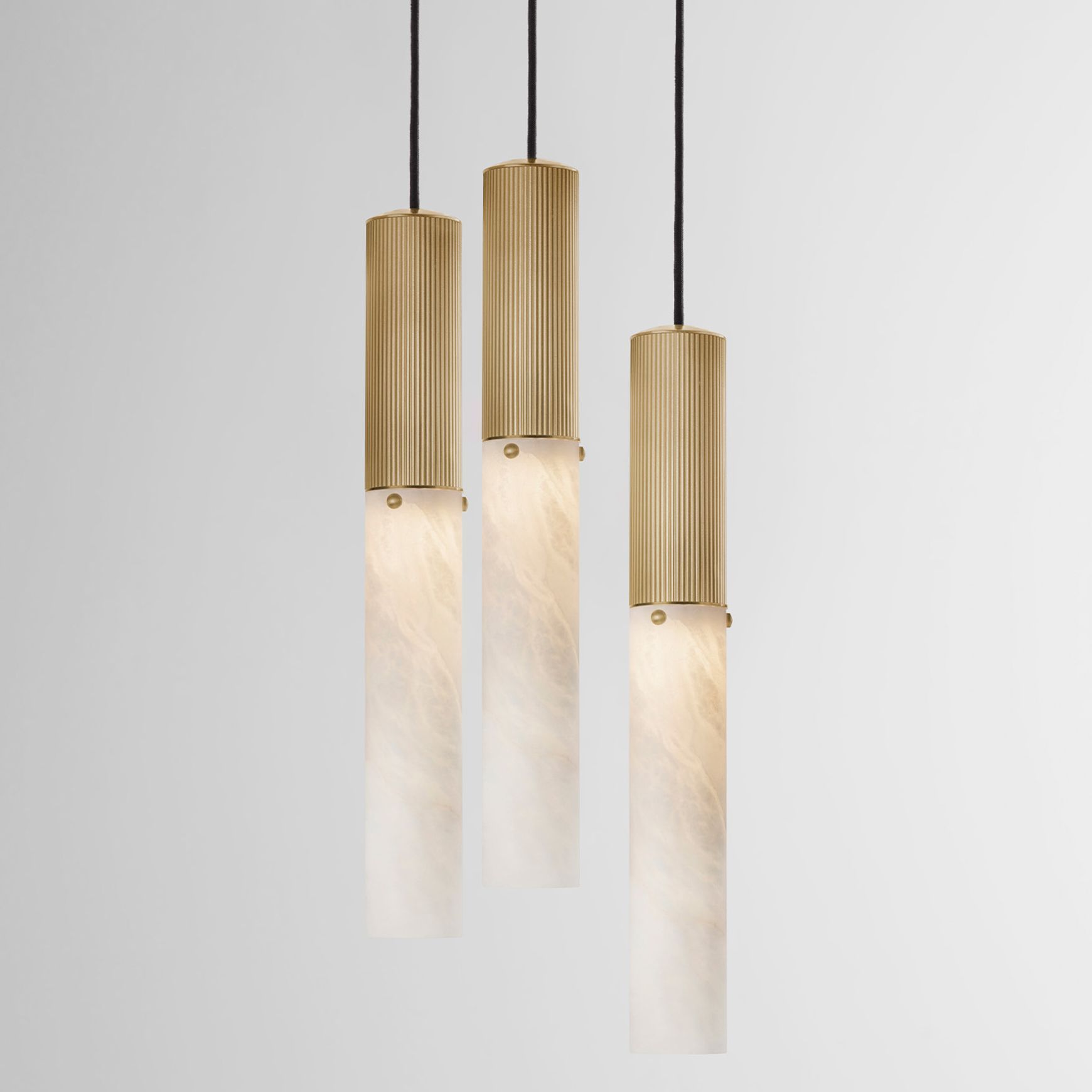 Flume Alabaster 3lt Pendant Light