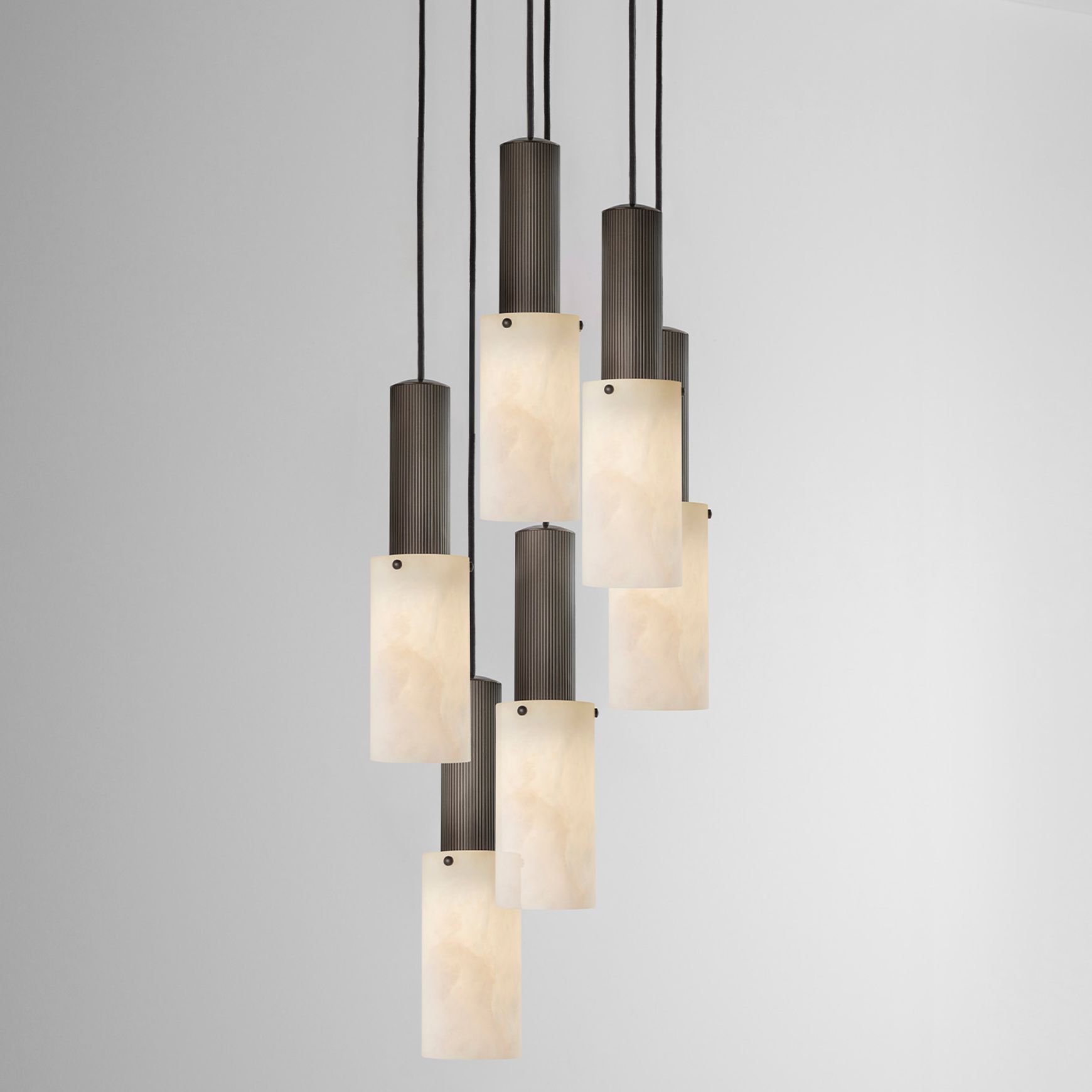 Flume Large Alabaster 6lt Pendant Light