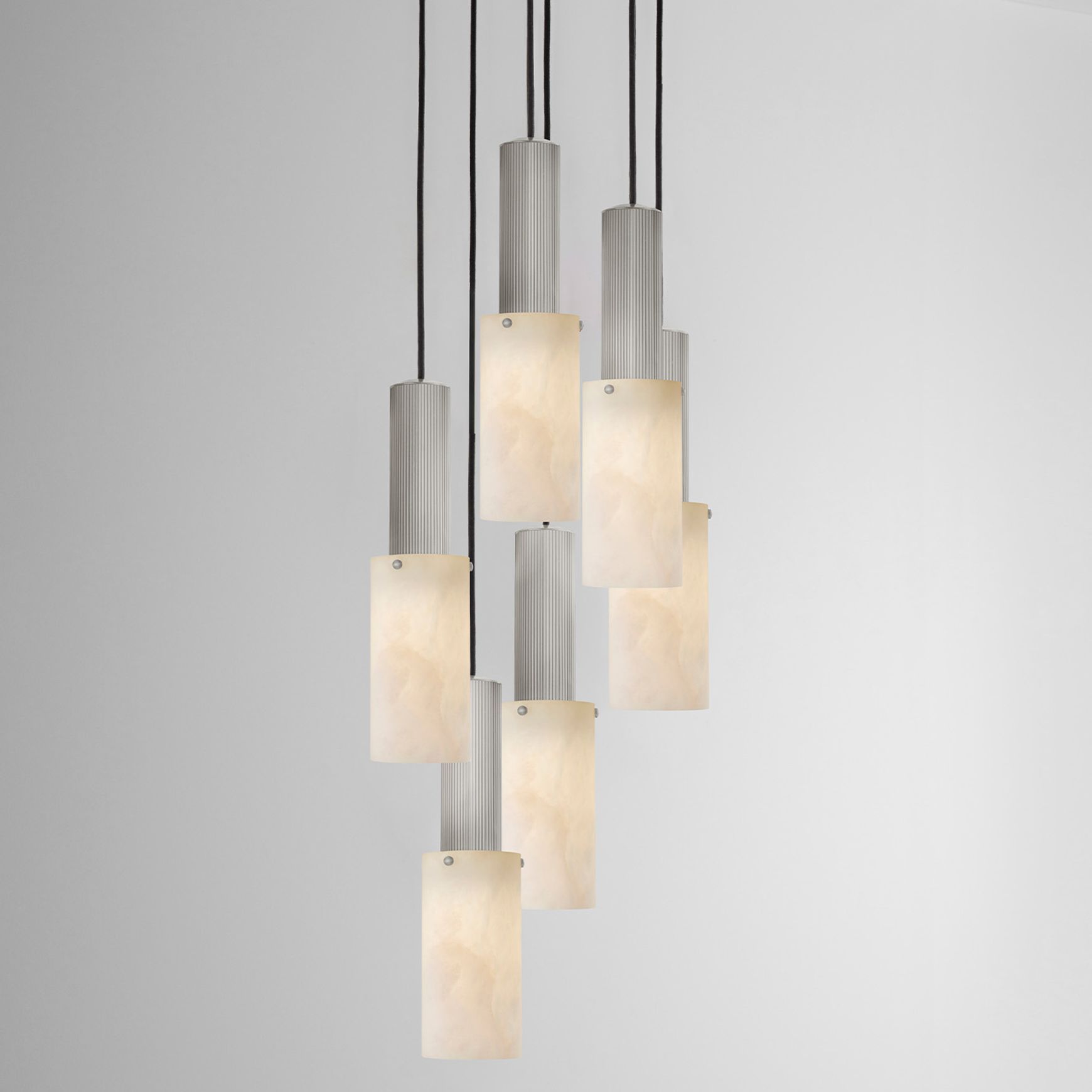 Flume Large Alabaster 6lt Pendant Light