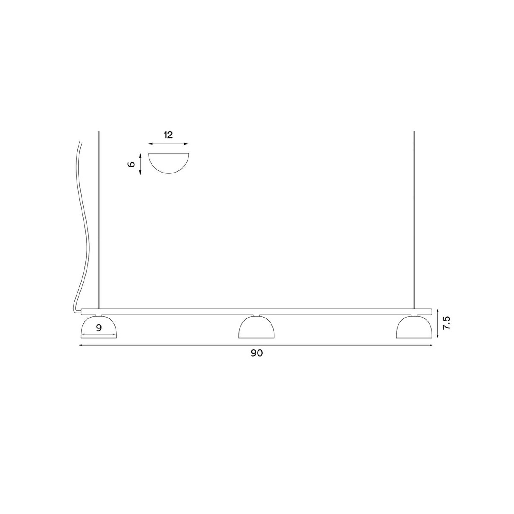 Blush Rail 3lt Pendant Light