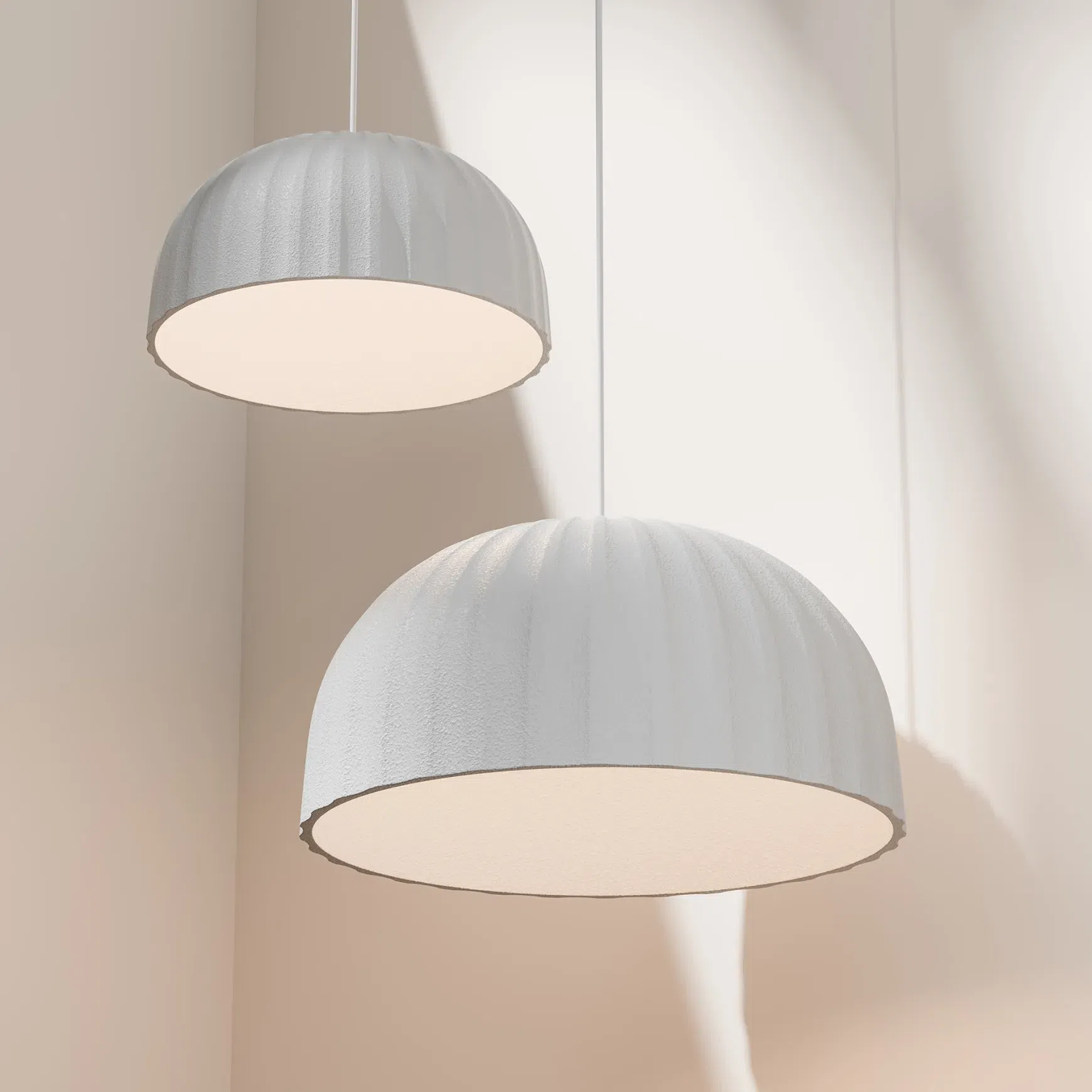 Rachis Textured Dome Shaped Pendant Light