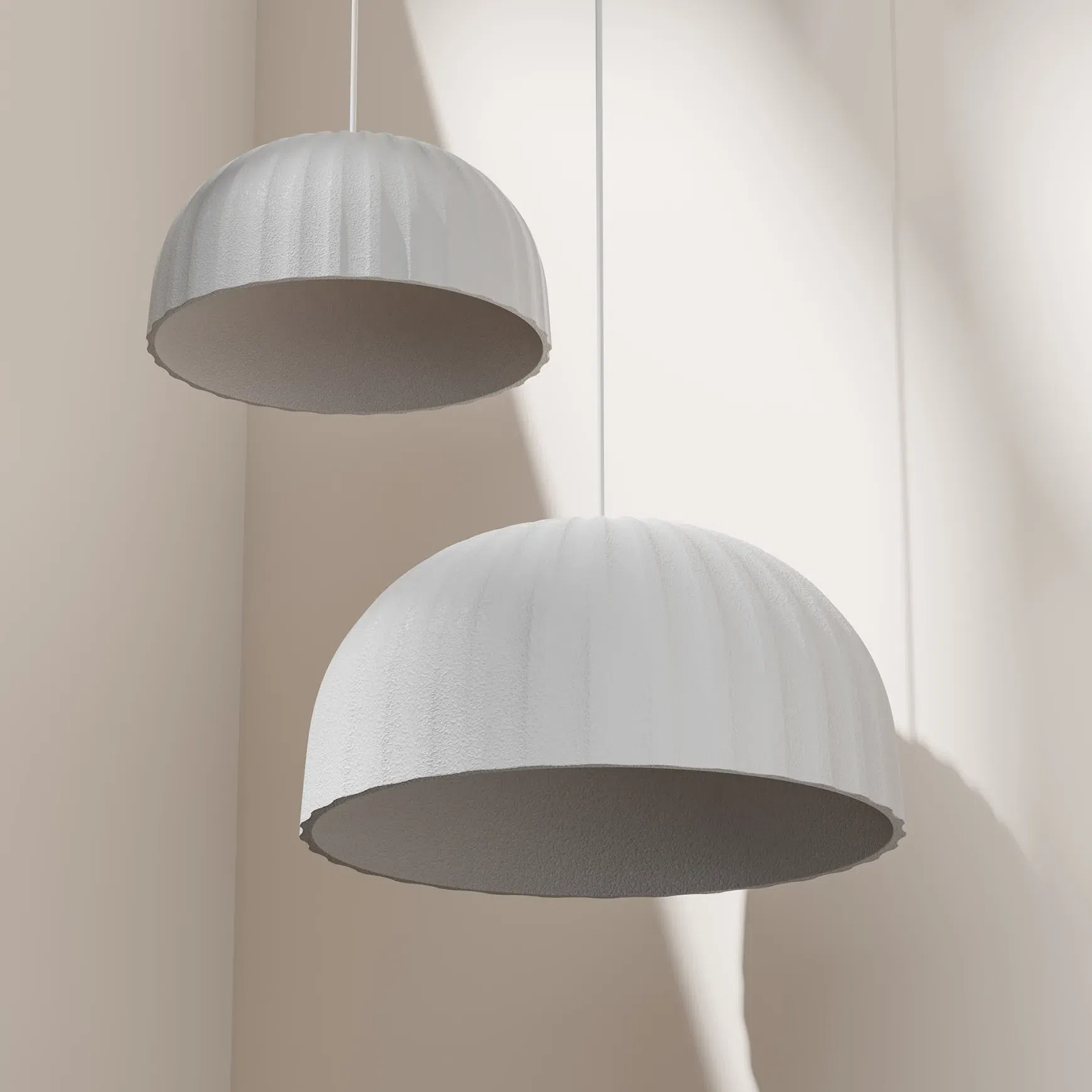 Rachis Textured Dome Shaped Pendant Light