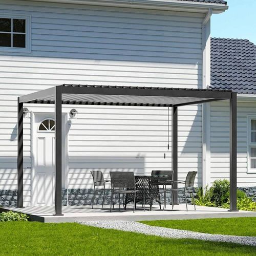 Louvred Pergola Louvre Roof Dark Grey | DTP-LR0303-GY