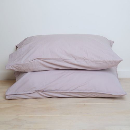 100% Stonewashed Cotton Pillowcase Pair  | Lavender