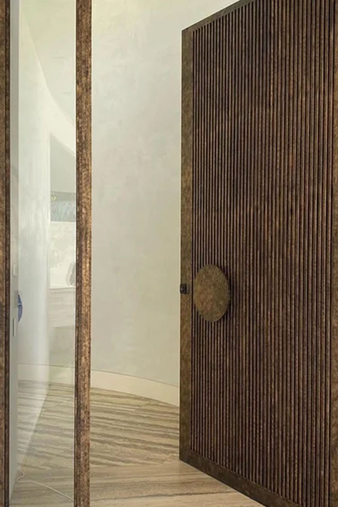 Iron Batten Pivot Entry Doors - Galvanised FWA50