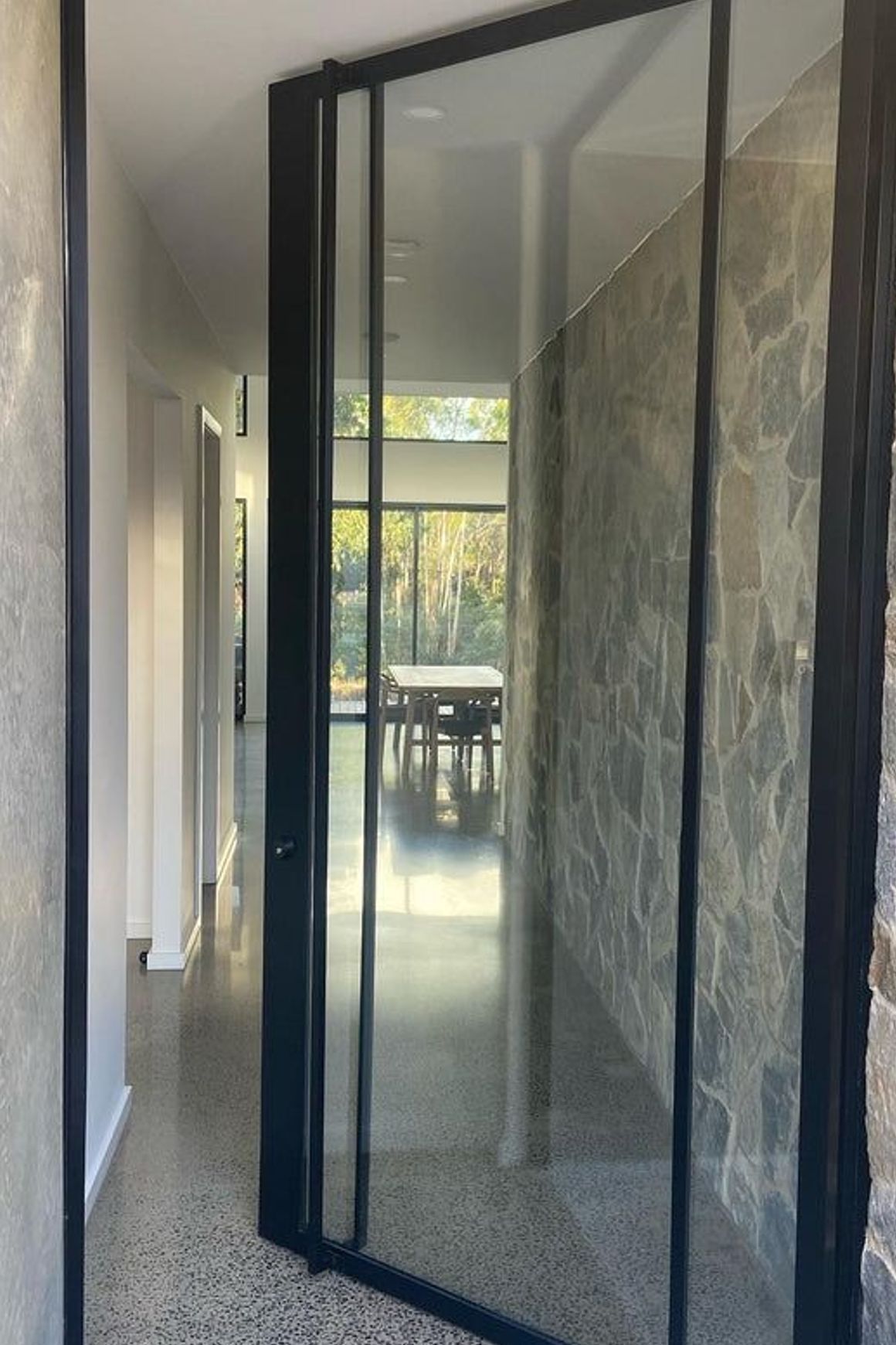 Steel Frame Glass Pivot Doors - Galvanised FPS50