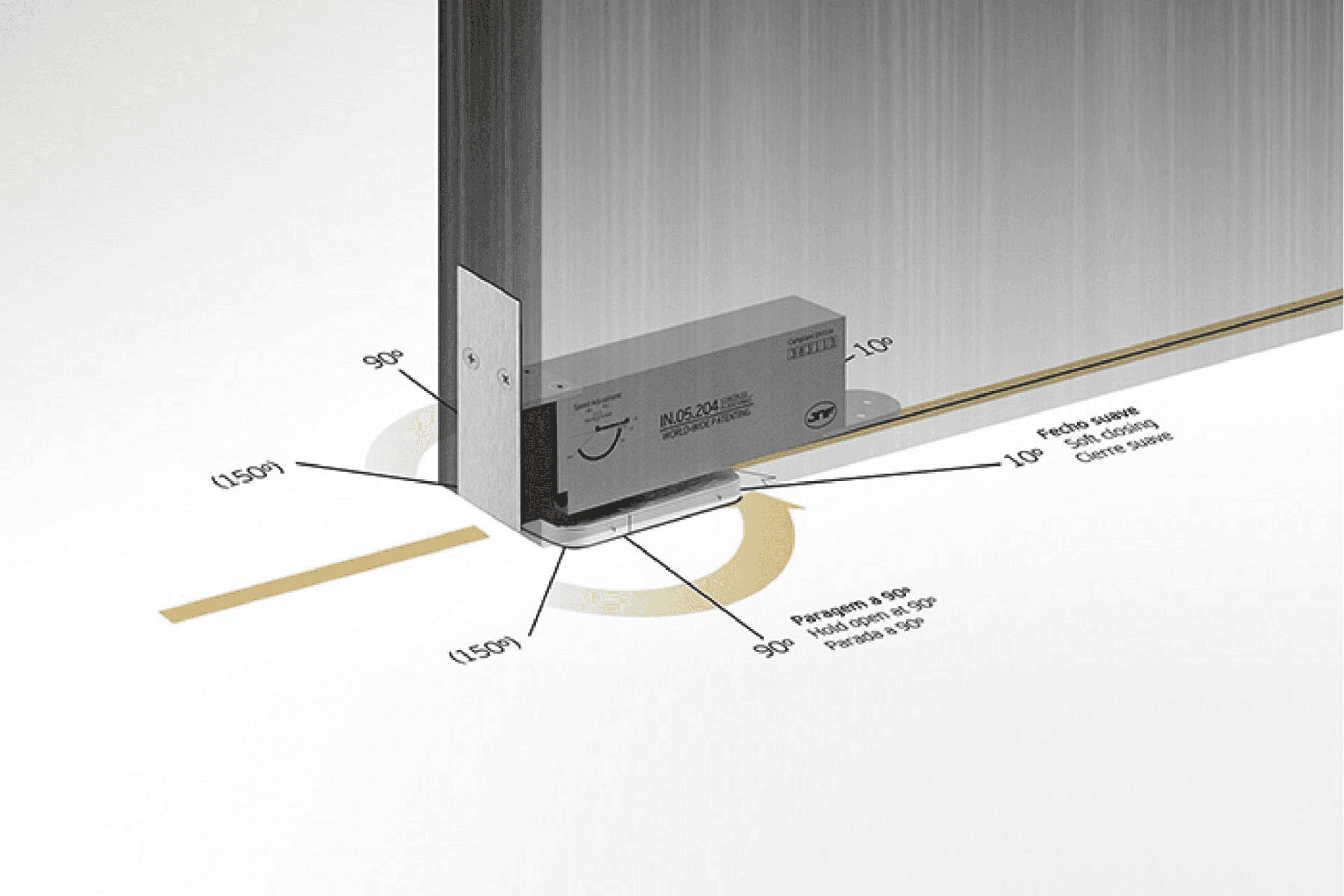 IN.05.204 Hydraulic Pivot for Wooden Doors