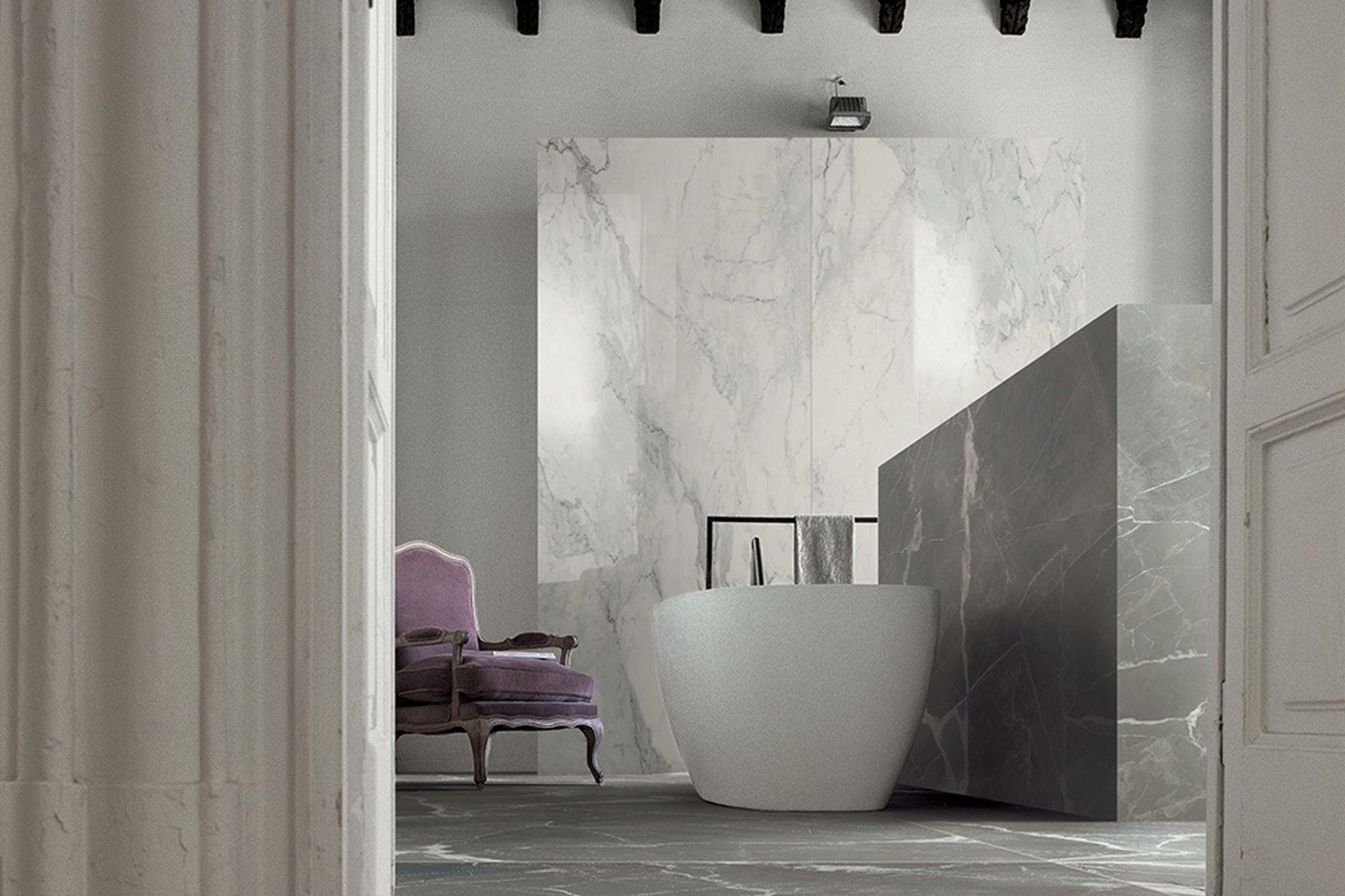 Xtra Calacatta Black Floor & Wall Tile Slab