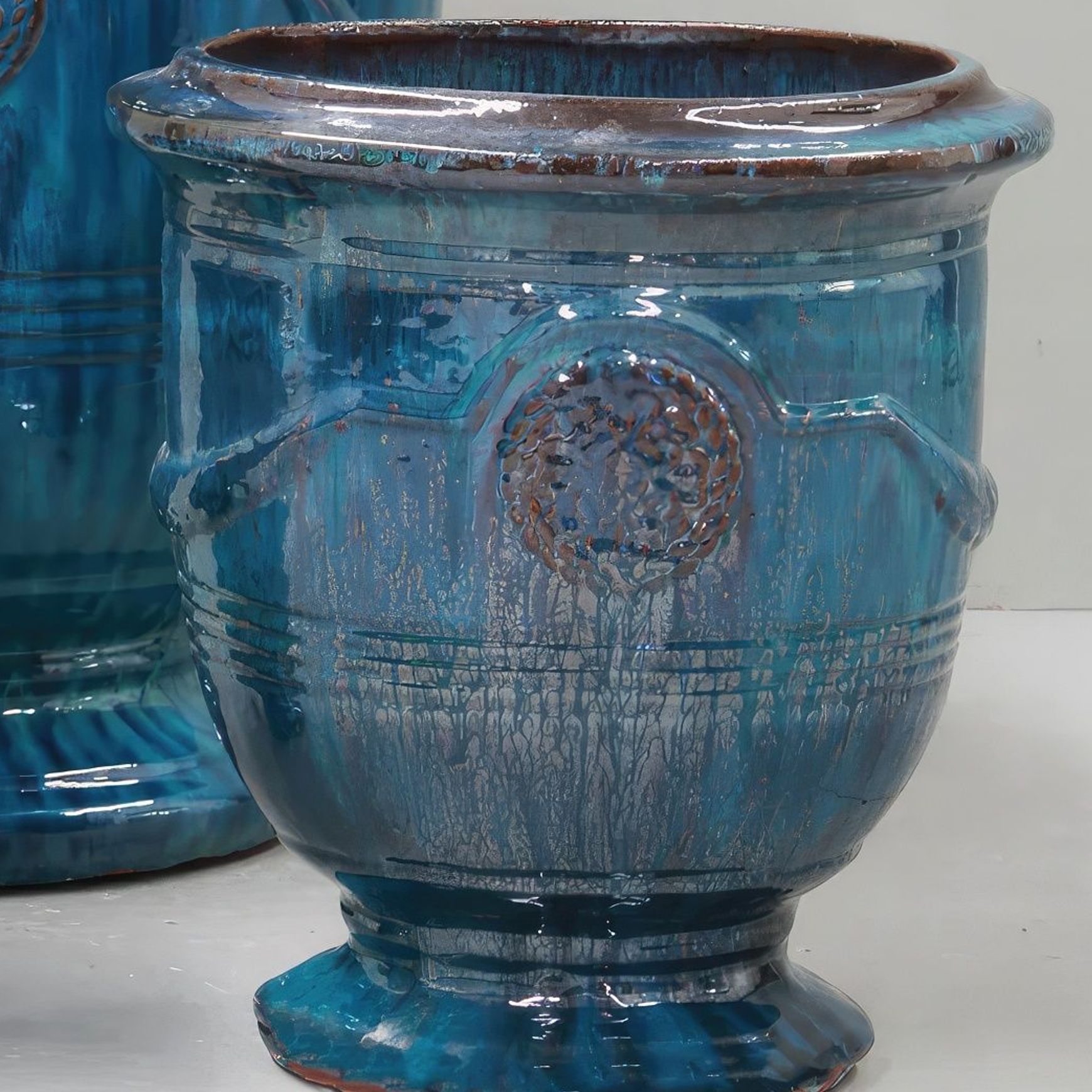Silk Road Fireworks Green French Style Urn