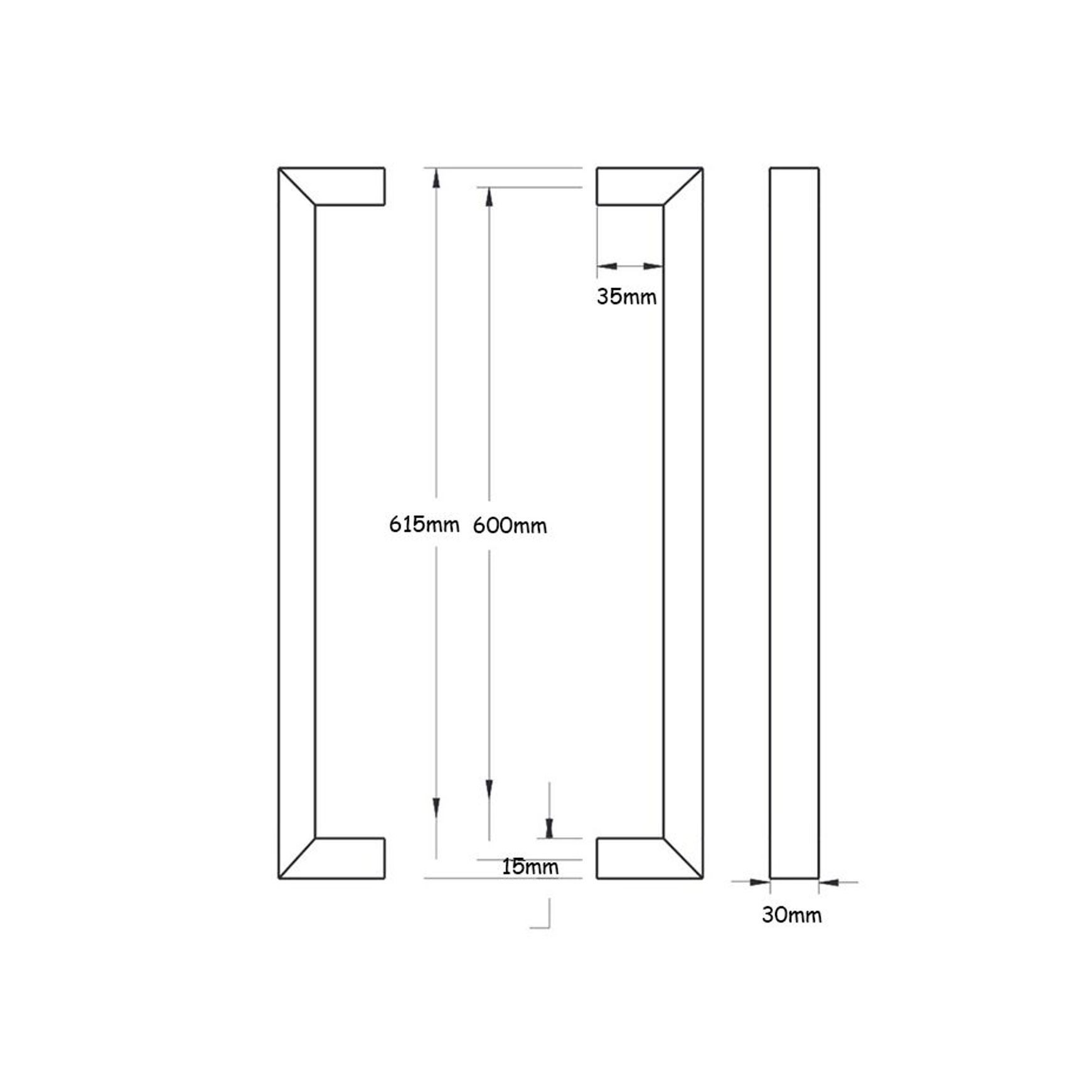 Lockwood Entrance Pull Handle 600mm Pair 143X600SSS