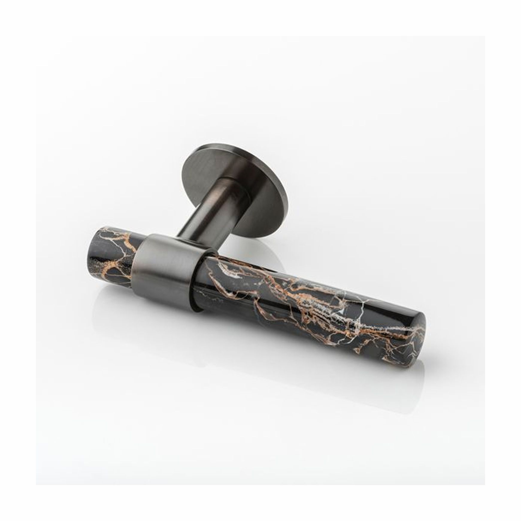 Joseph Giles - Collett Solid Brass & Marble Door Lever Handle With Round Rose