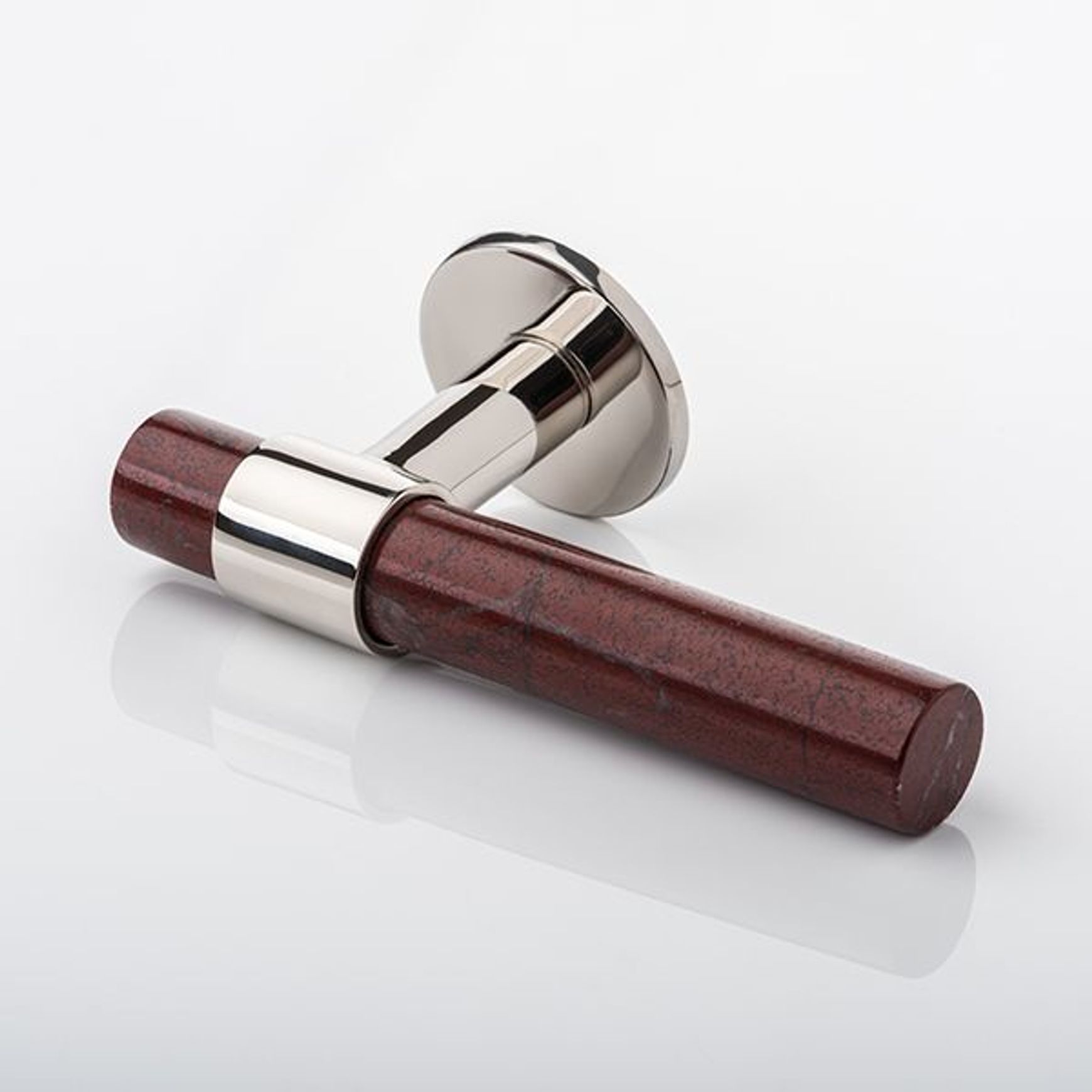 Joseph Giles - Collett Solid Brass & Marble Door Lever Handle With Round Rose