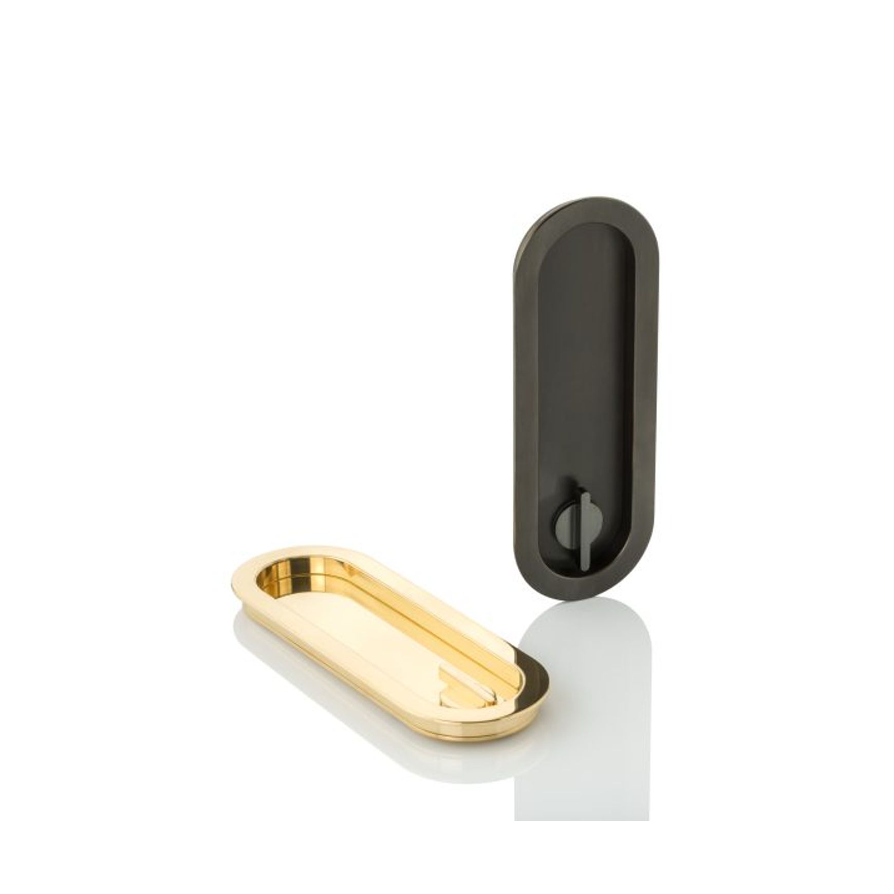Joseph Giles - Maurice Low Profile Oval Recessed Pull With Privacy Turn/Release