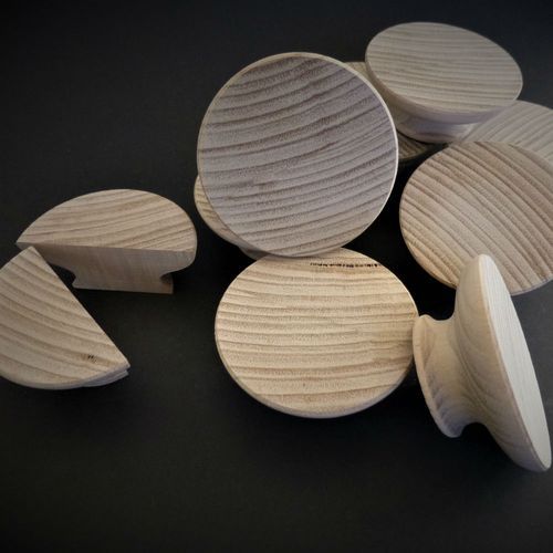 Slimline Round Dished - Timber Door Handle - SDH004d