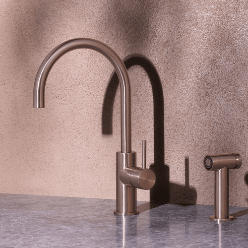 Zen SS316L Kitchen Mixer & Hand Spray | Brushed Bronze