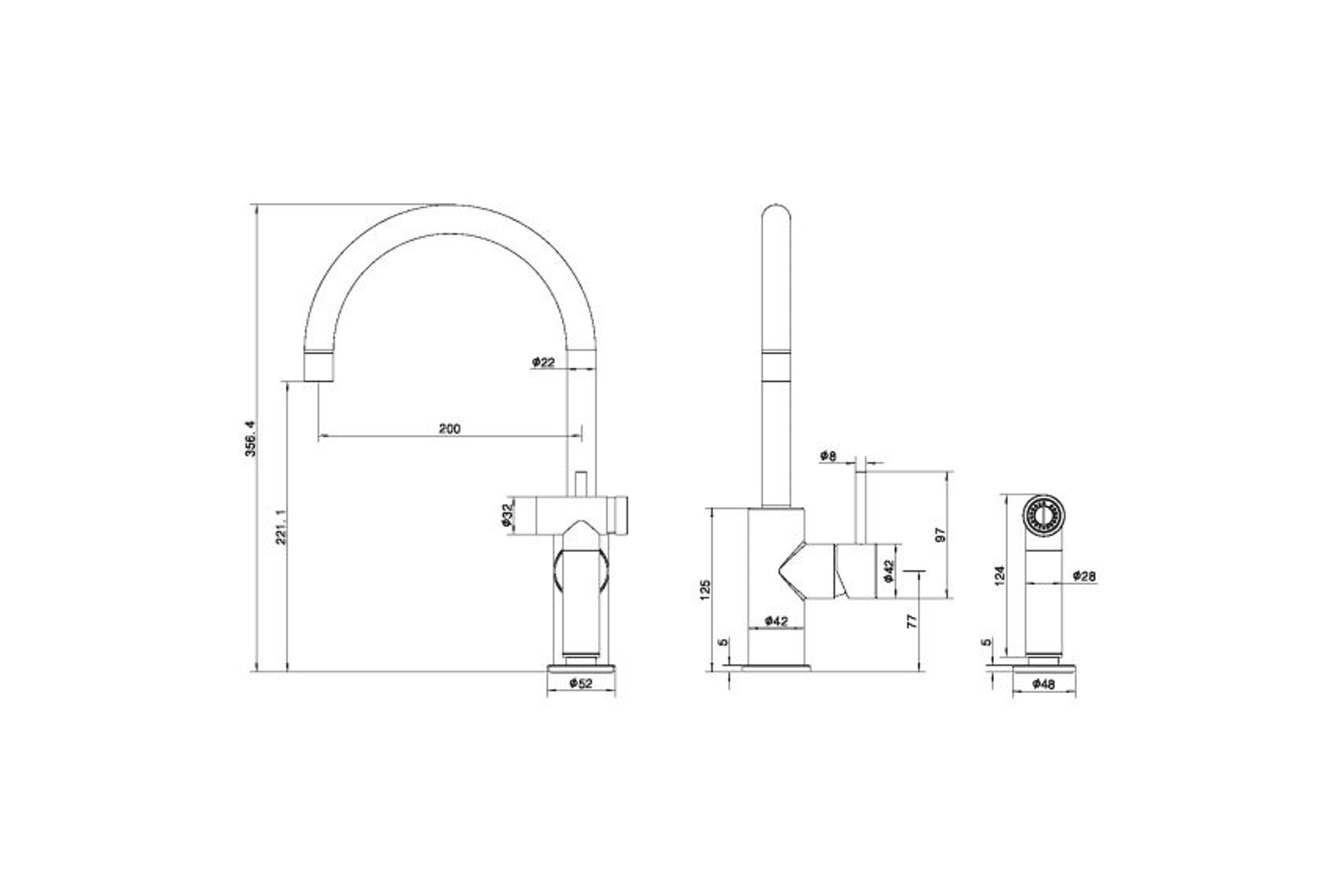 Zen SS316L Kitchen Mixer & Hand Spray | Brushed Bronze