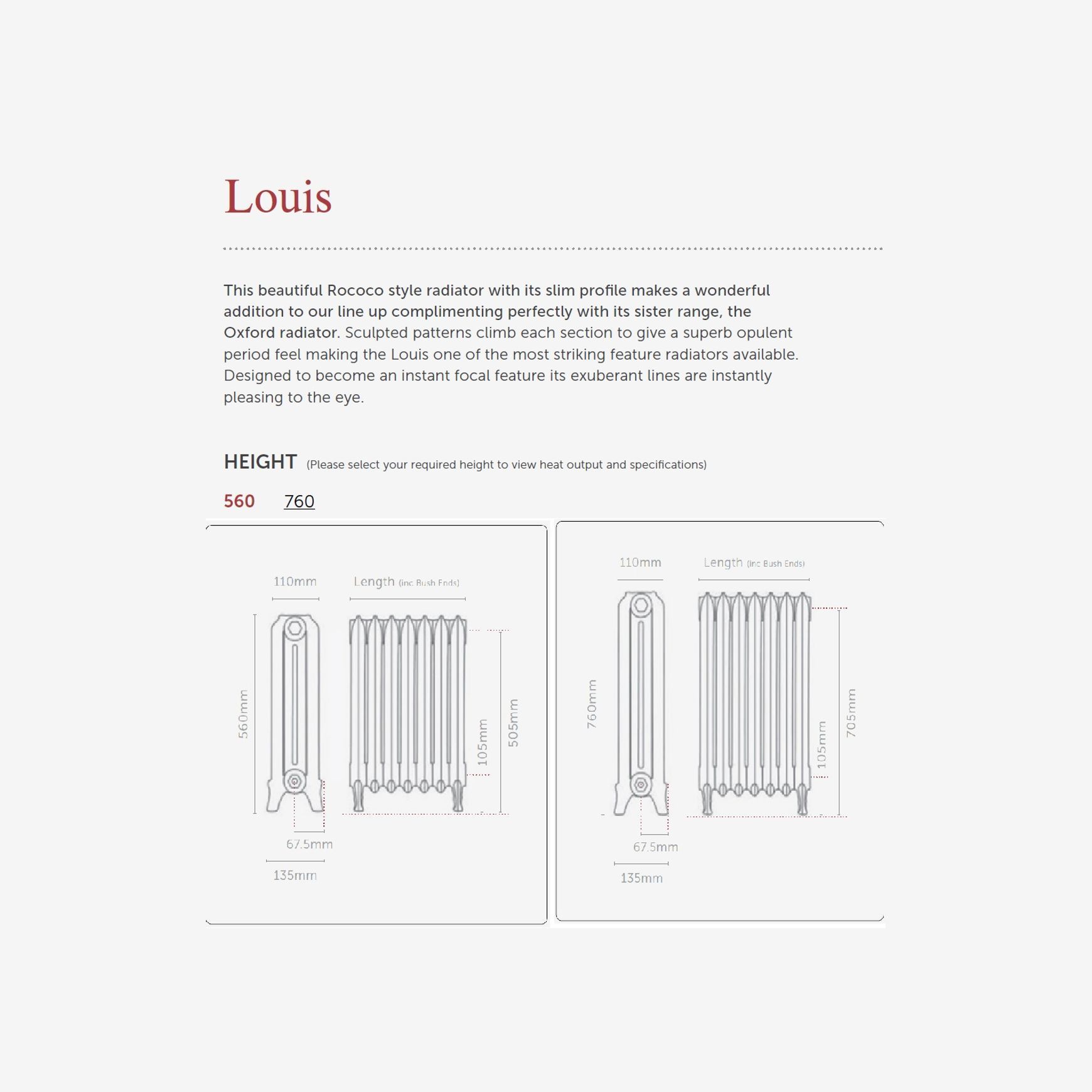 Paladin Louis Cast Iron Radiator (5~12 sections)